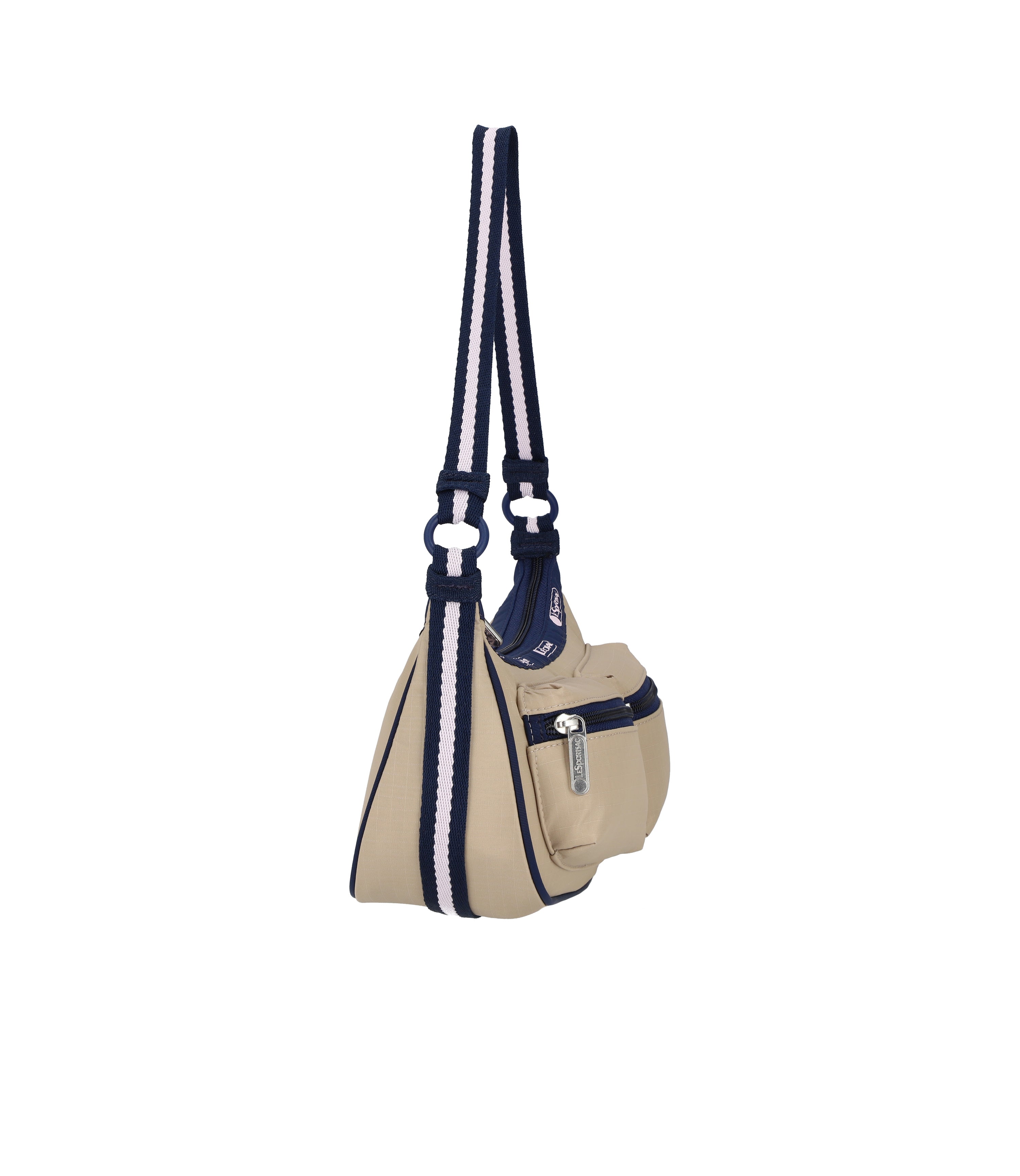 Double Pocket Shoulder Bag - Spectator Bone/Navy – LeSportsac