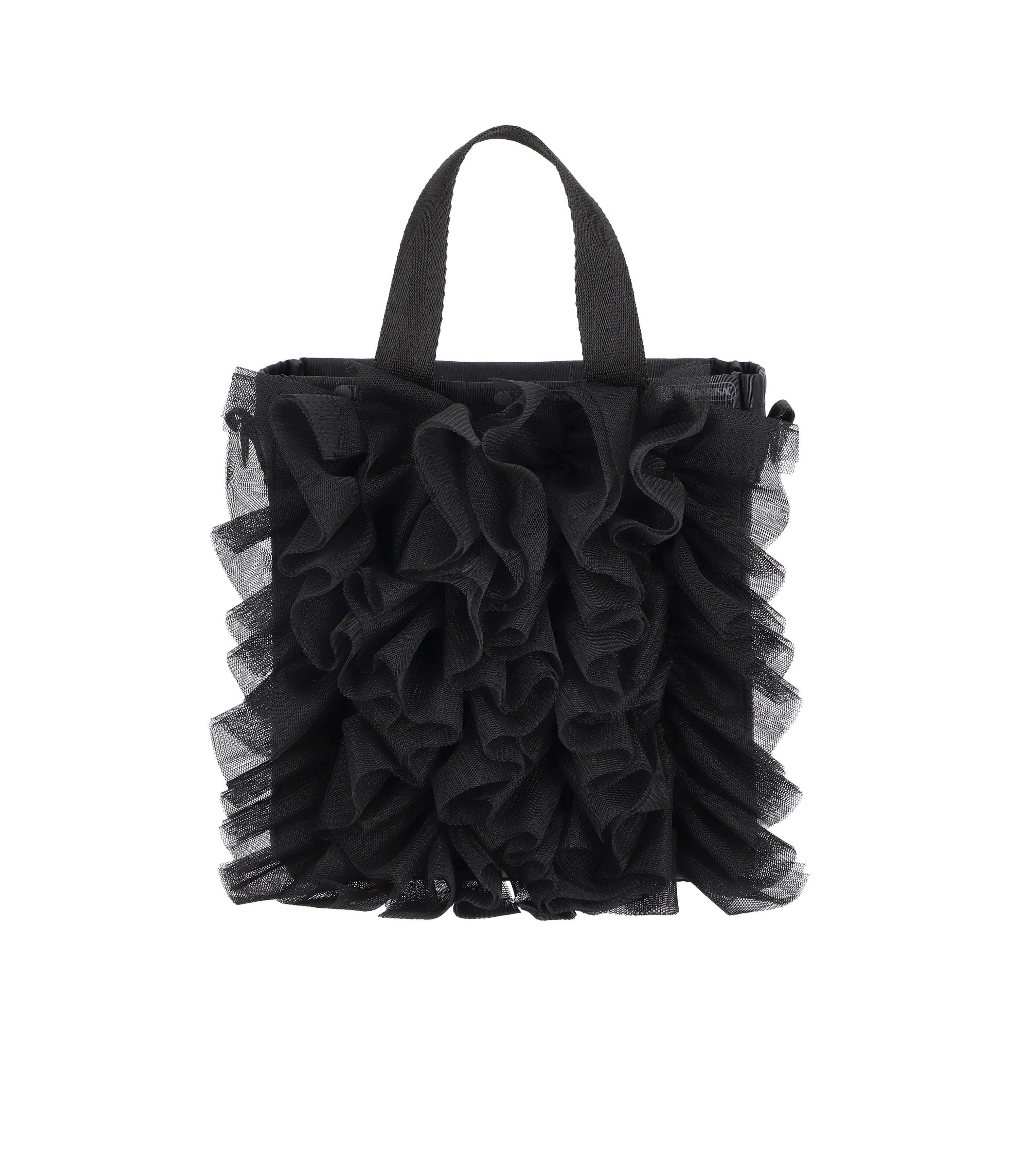 新品未使用 ORIGINALS RUFFLE BAG LARGE Ruffle Mini North/South Tote - Black Mesh Ruffle – LeSportsac