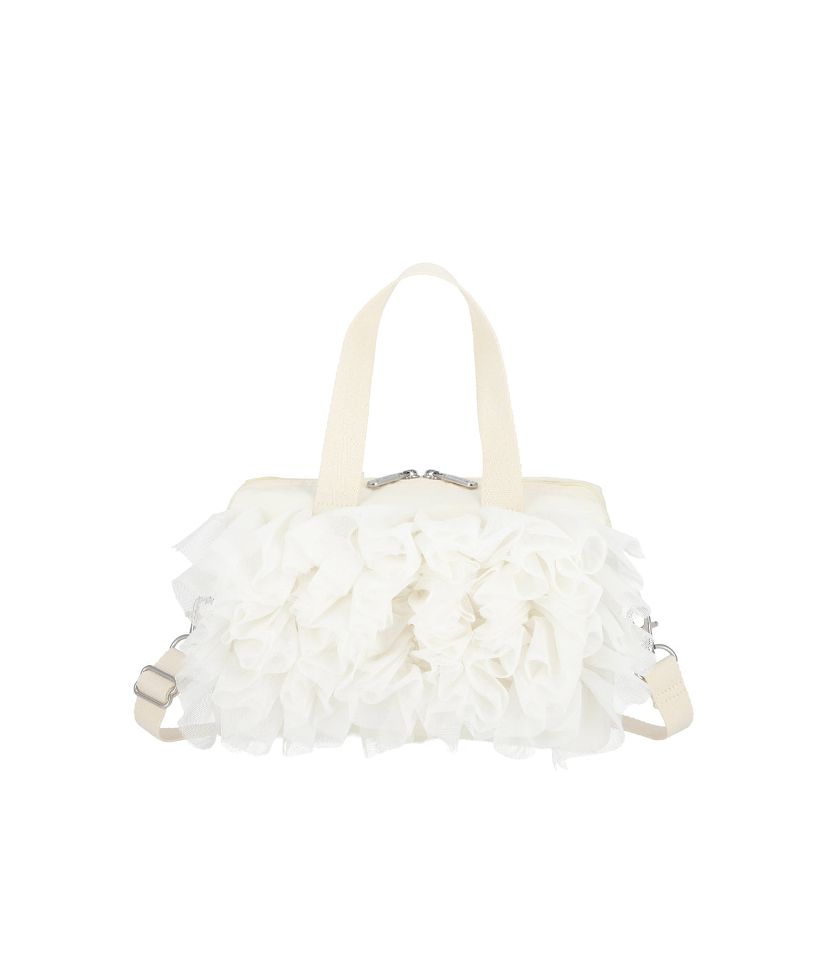 Ruffle Everyday Small Satchel - Meringue Mesh Ruffle – LeSportsac