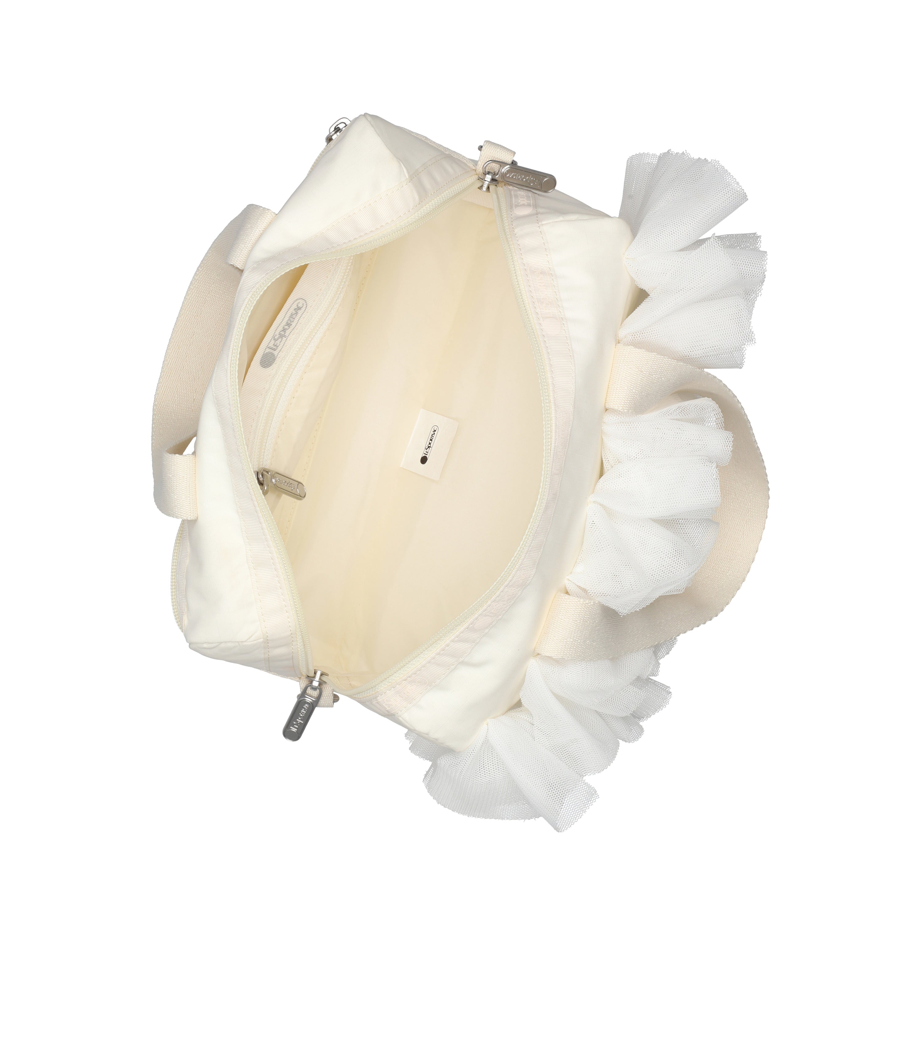 LUPO ハンドバッグ　プリーツ　ホワイト Ruffle Everyday Small Satchel - Meringue Mesh Ruffle – LeSportsac