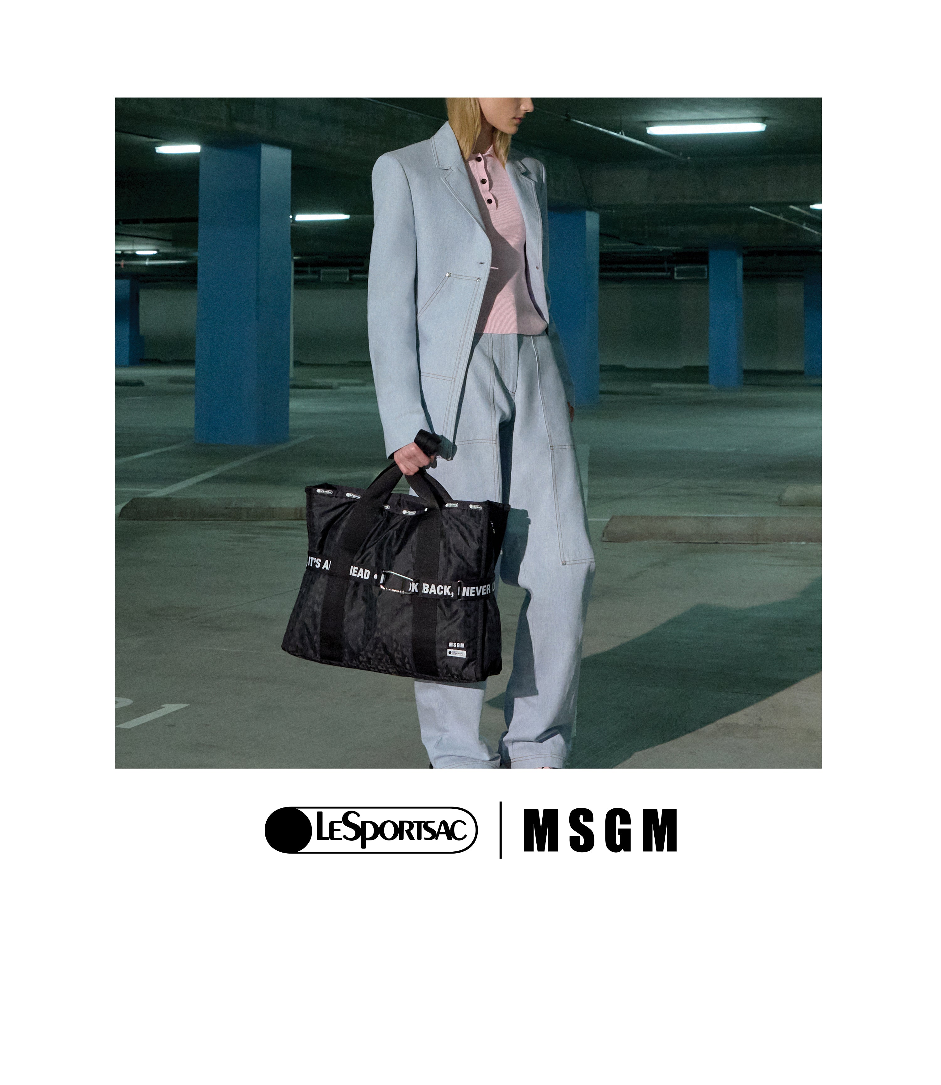 MSGM Large Hudson Tote - Hudson Tote Black Jacquard – LeSportsac