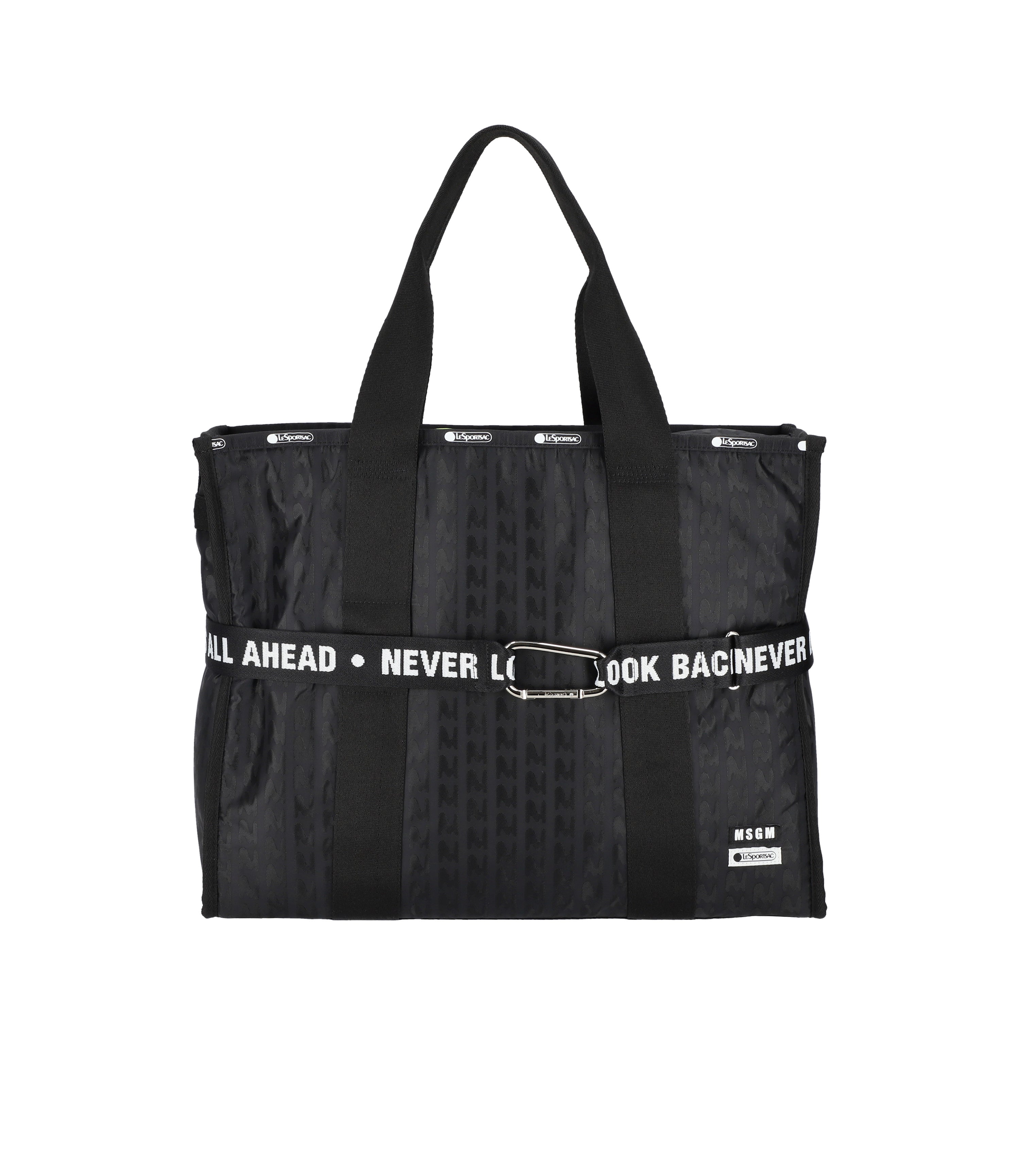 MSGM Large Hudson Tote - Hudson Tote Black Jacquard – LeSportsac
