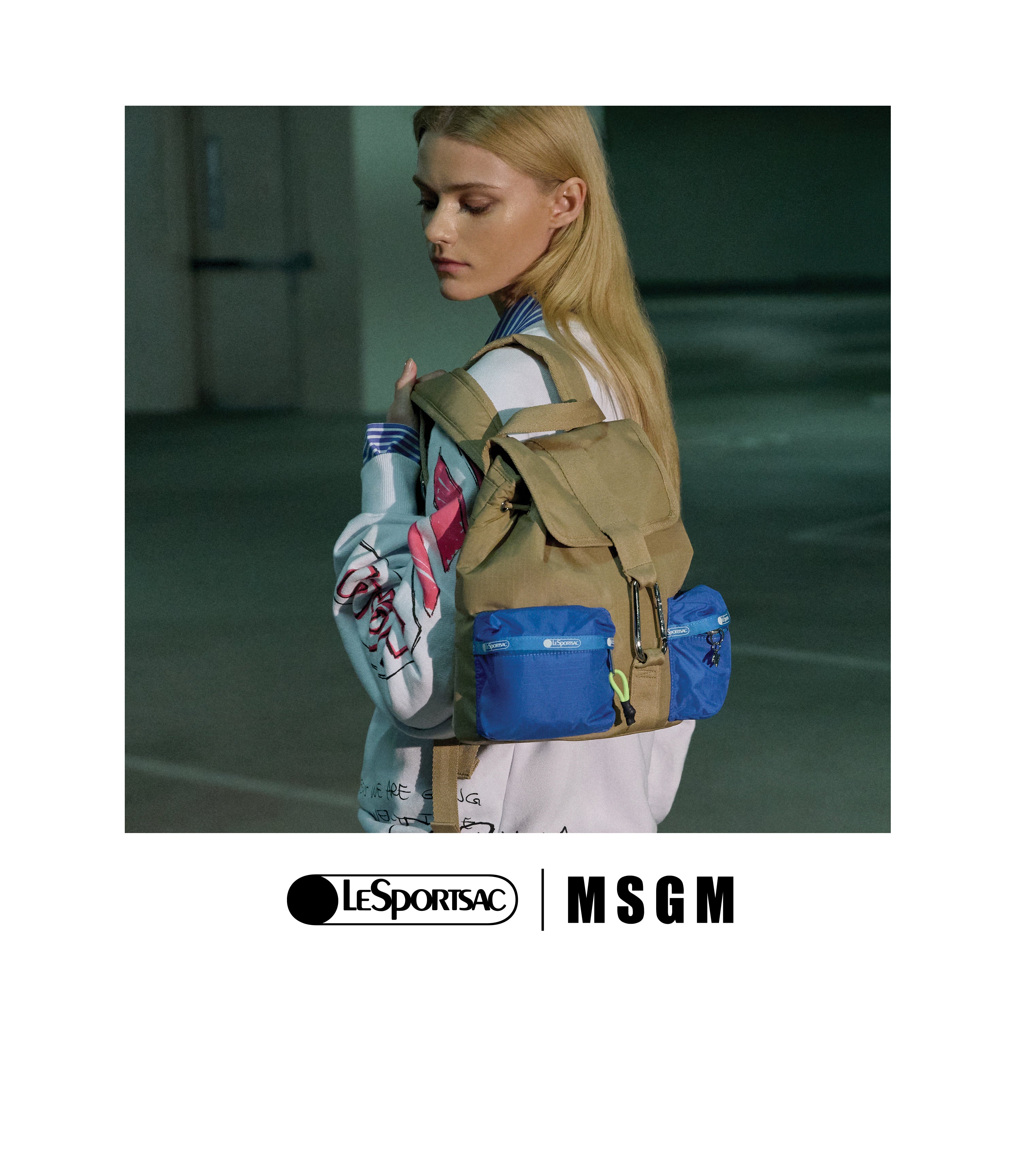 MSGM Voyager Backpack - Voyager Khaki/Blue – LeSportsac