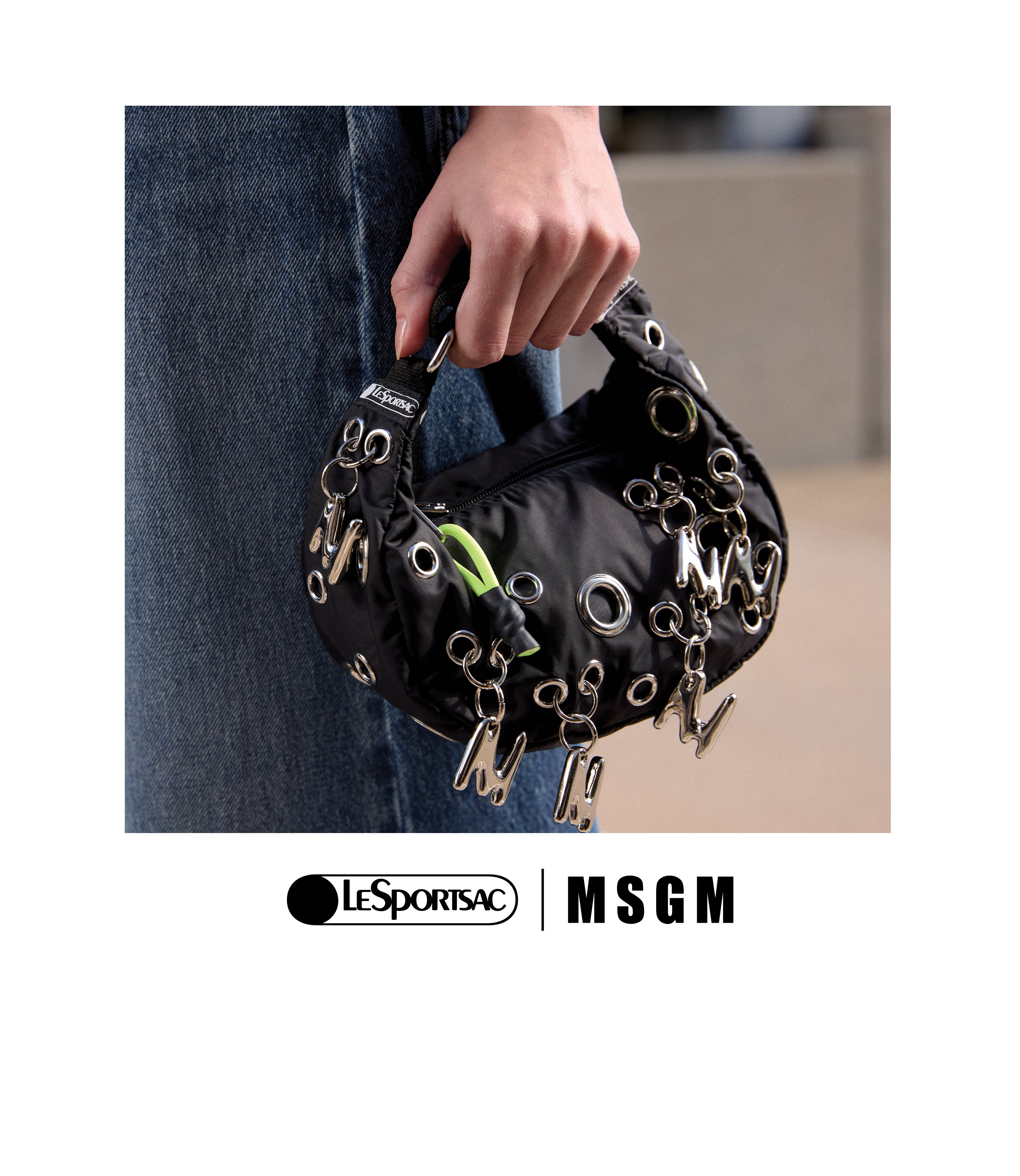 MSGM Grommet Crescent - Logo Grommet Black – LeSportsac
