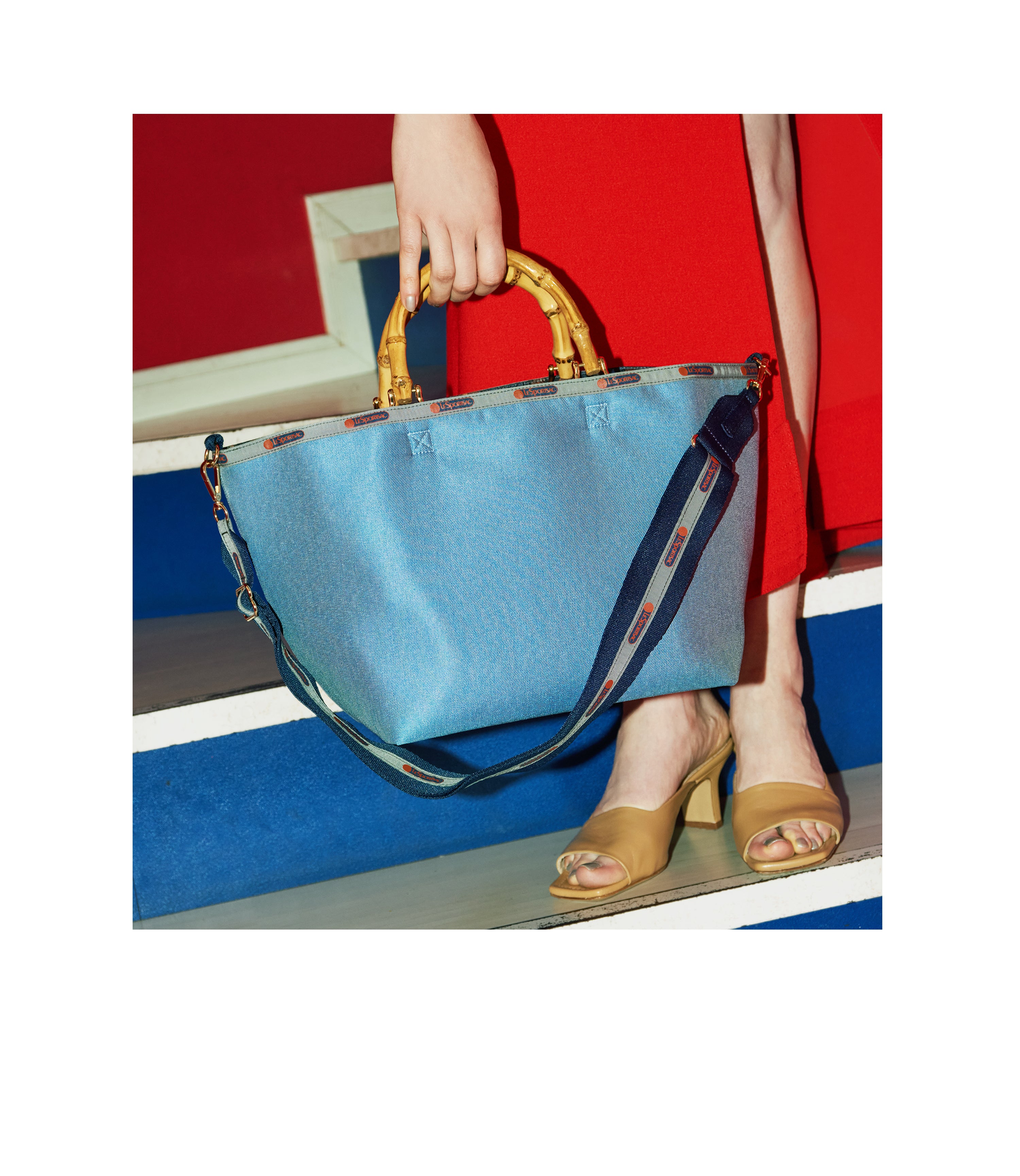 Medium Bamboo Tote With Strap - Cosmic Sky Denim – LeSportsac
