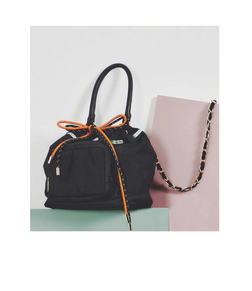 Double Drawstring Chain Bag - 28765601890352