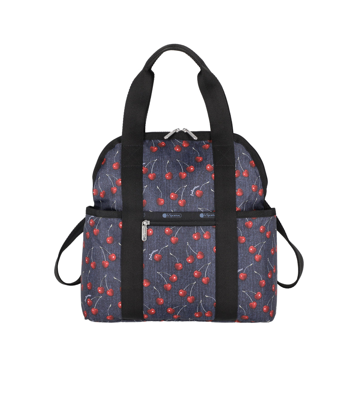 Le Sportsac Backpack Key Print Red, White & Black 17x17” Solid Black Route Backpack | LeSportsac main image 4