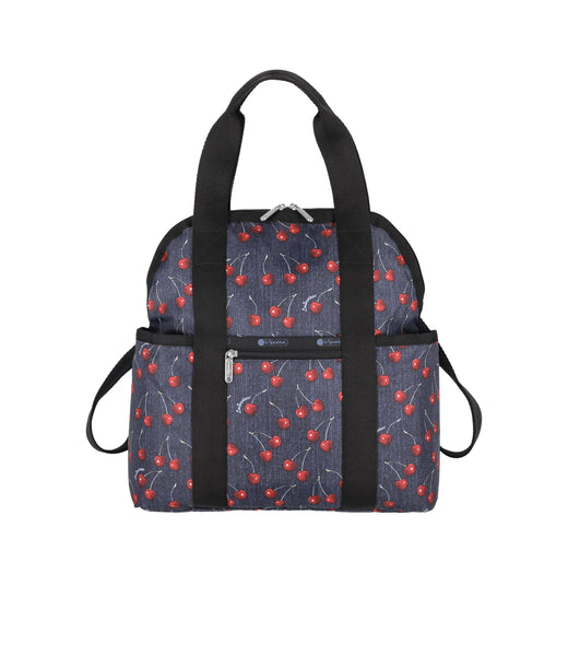 LeSportsac DOUBLE TROUBLE BACKPACK エナメル Solid Black Double Trouble Backpack | LeSportsac