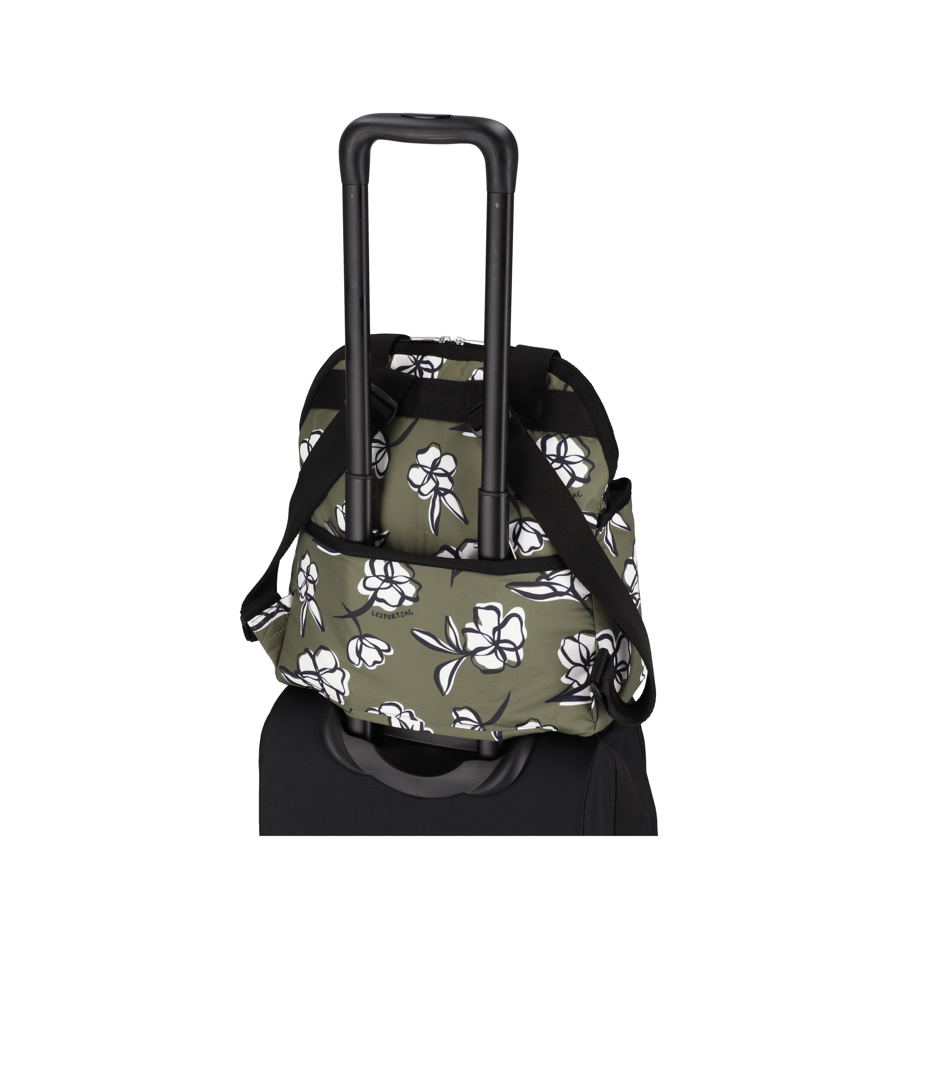 LeSportsac DOUBLE TROUBLE BACKPACK エナメル Solid Black Double Trouble Backpack | LeSportsac