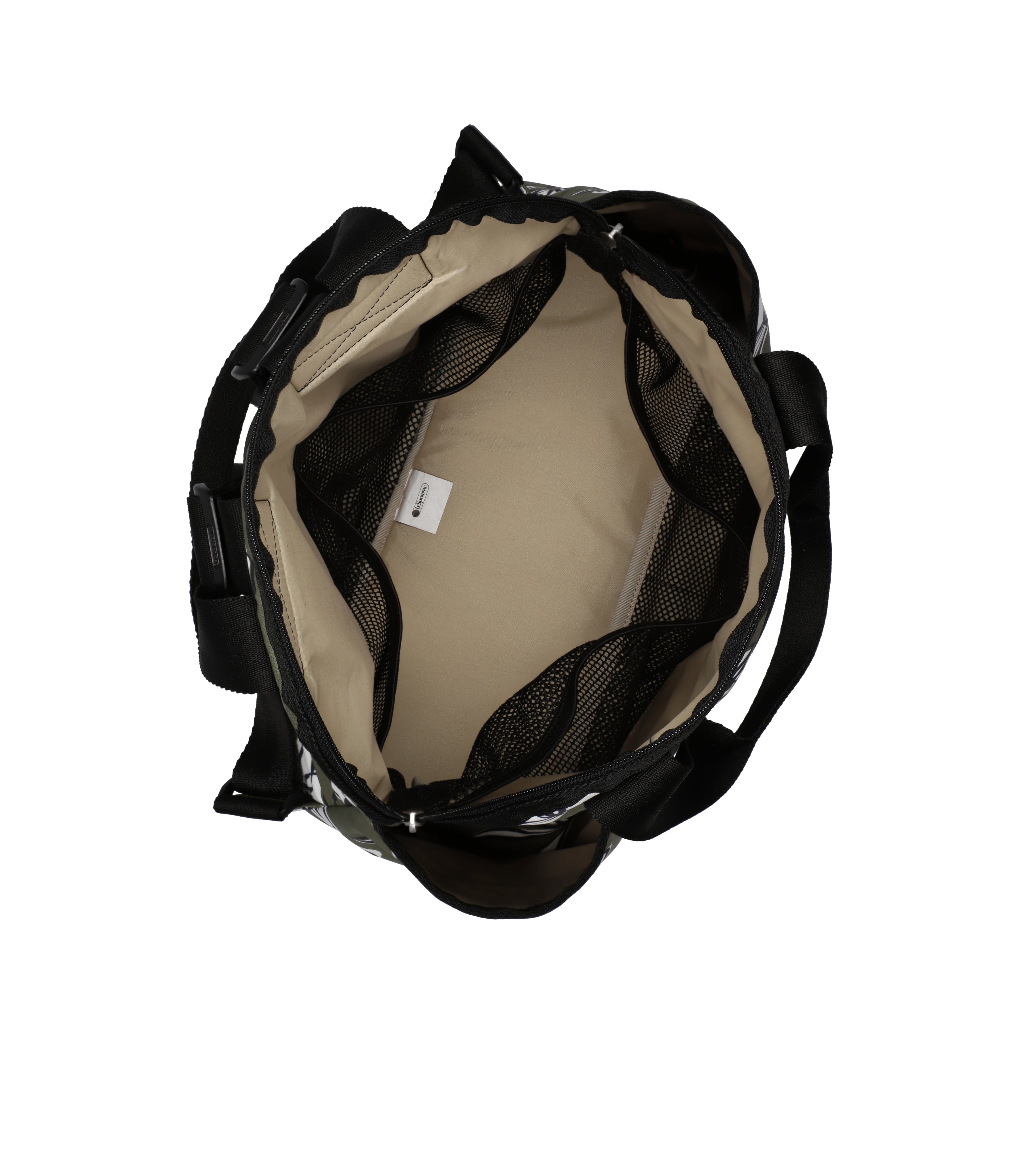 Double Trouble Backpack - Olive Floral Silhouette print