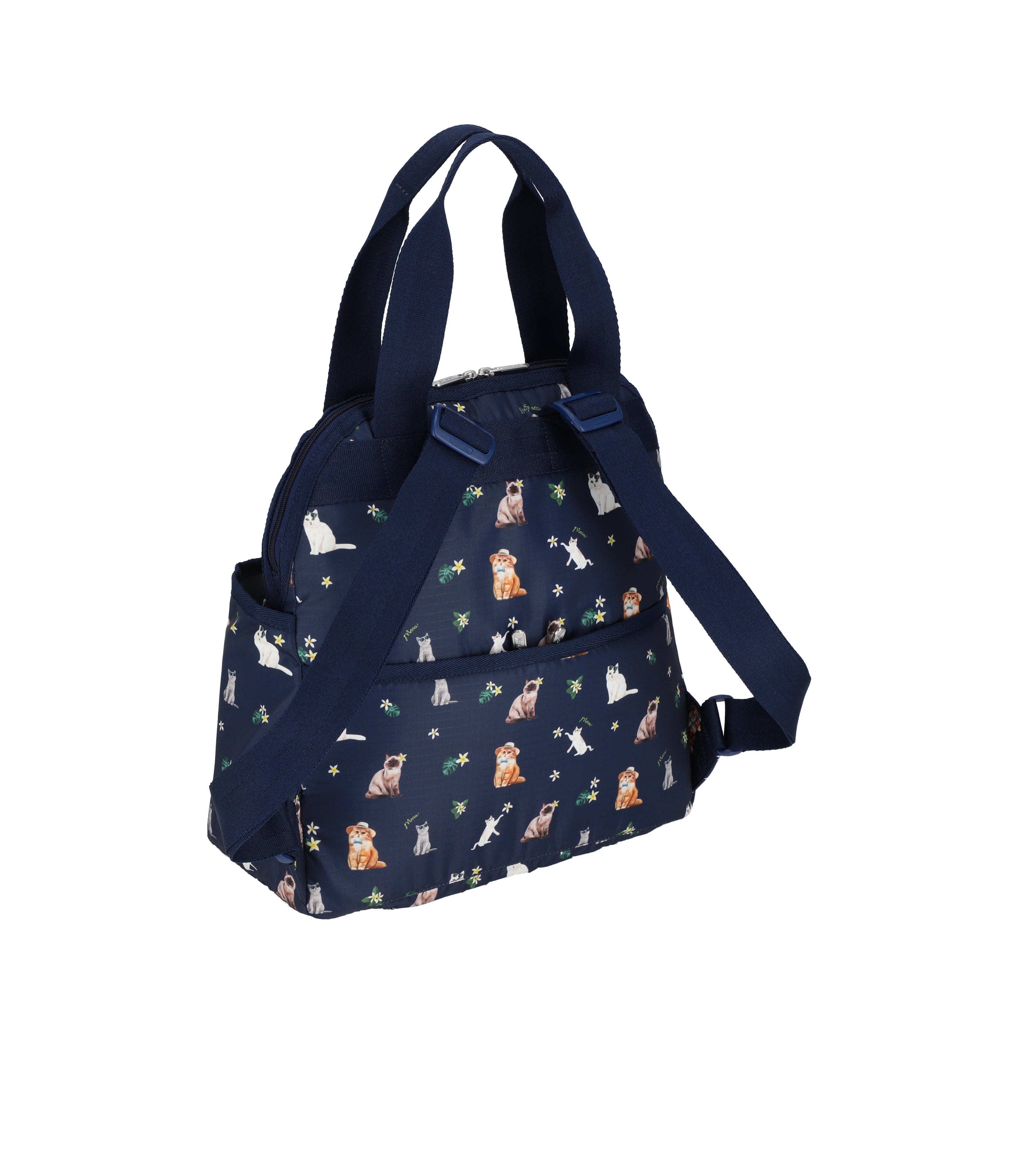 Double Trouble Backpack - Tropical Meow Cat print – LeSportsac