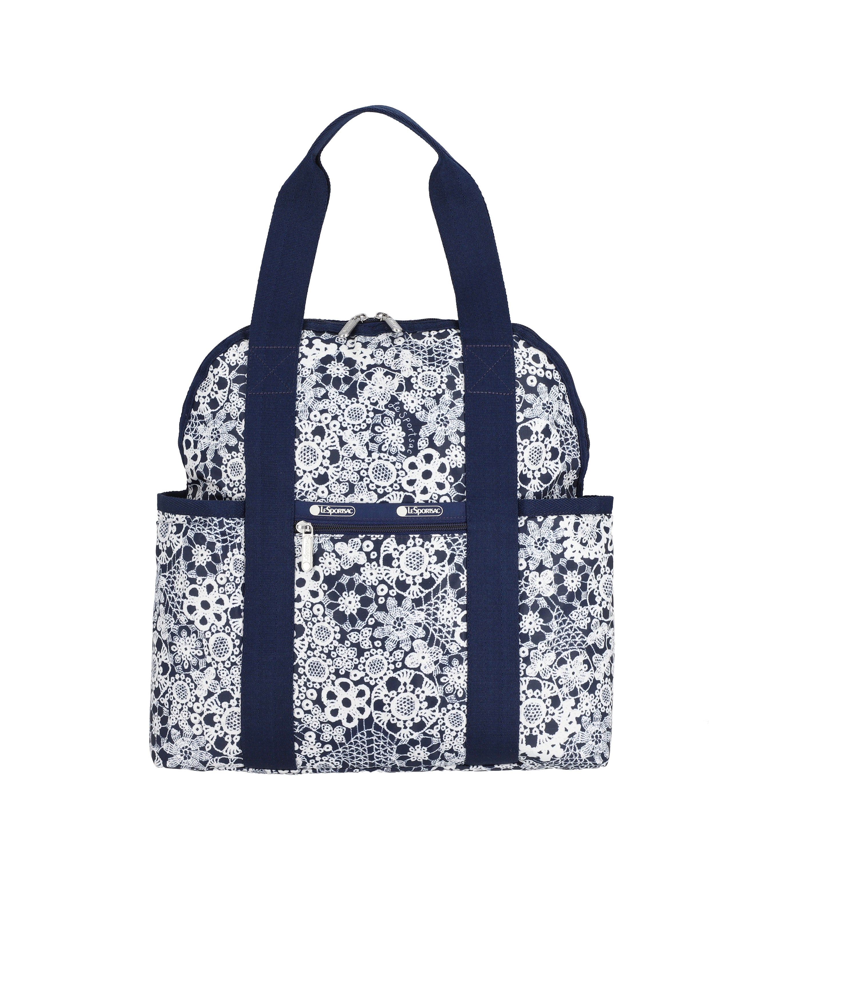 Double Trouble Backpack - Floral Lace Navy print – LeSportsac