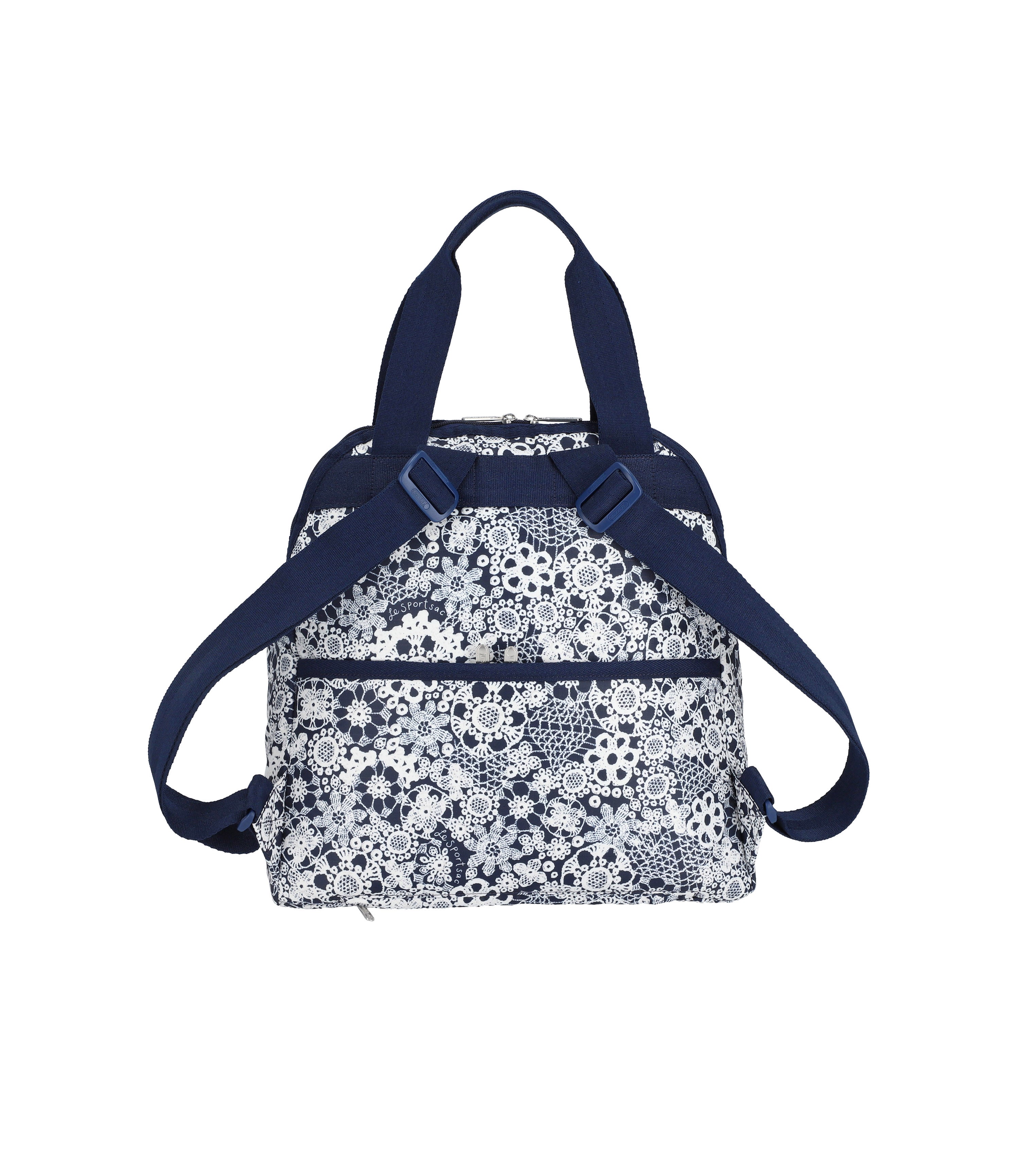 Double Trouble Backpack - Floral Lace Navy print – LeSportsac