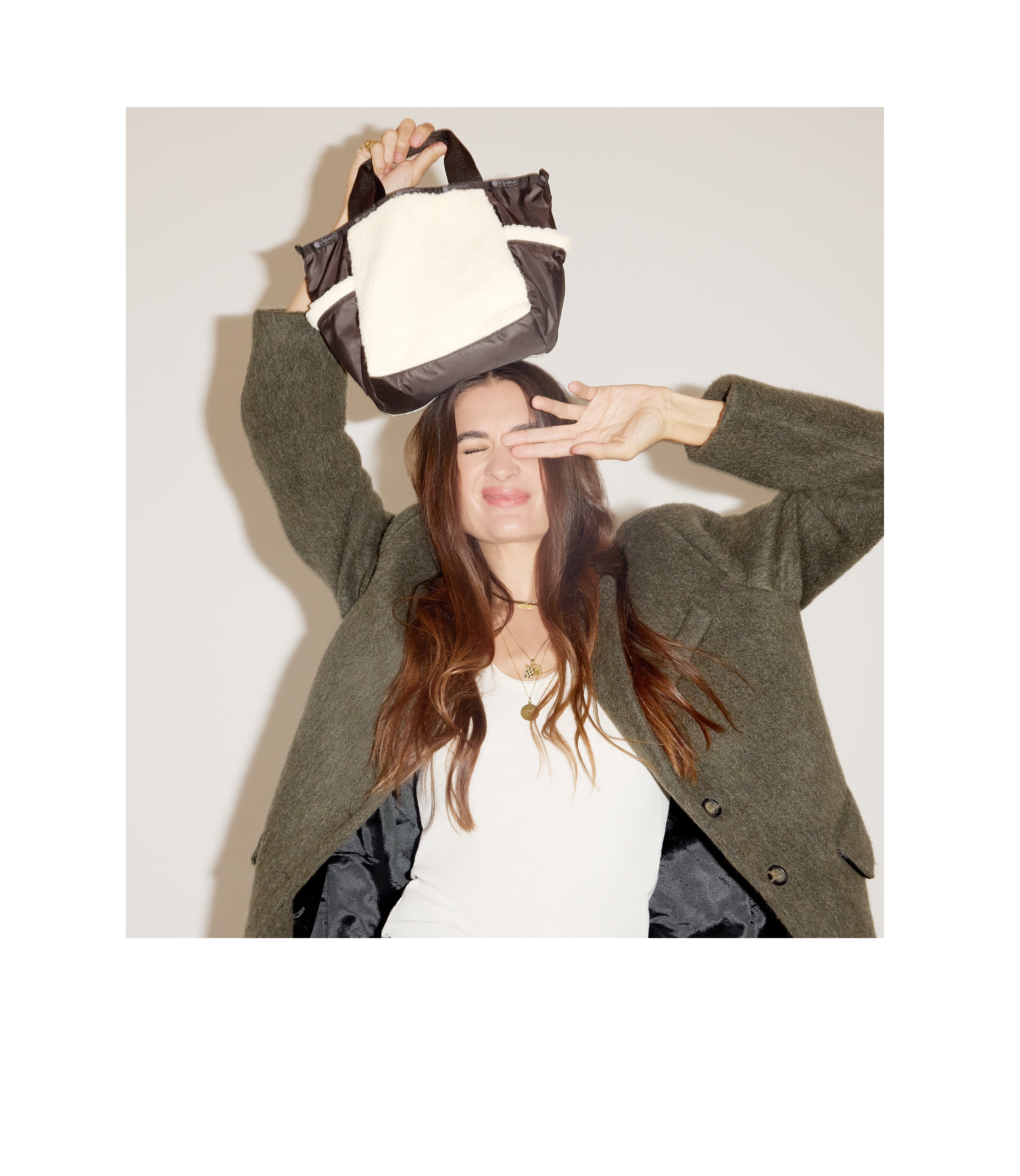 Sherpa Small Open Tote - Cream Sherpa – LeSportsac