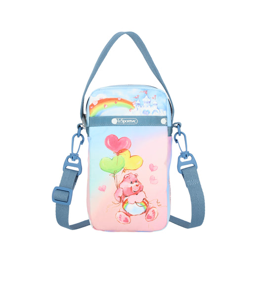 ★LeSportsac★ MINI PHONE CROSSBODY LIME Solid Black Mini Crossbody Cell Phone Bag | LeSportsac