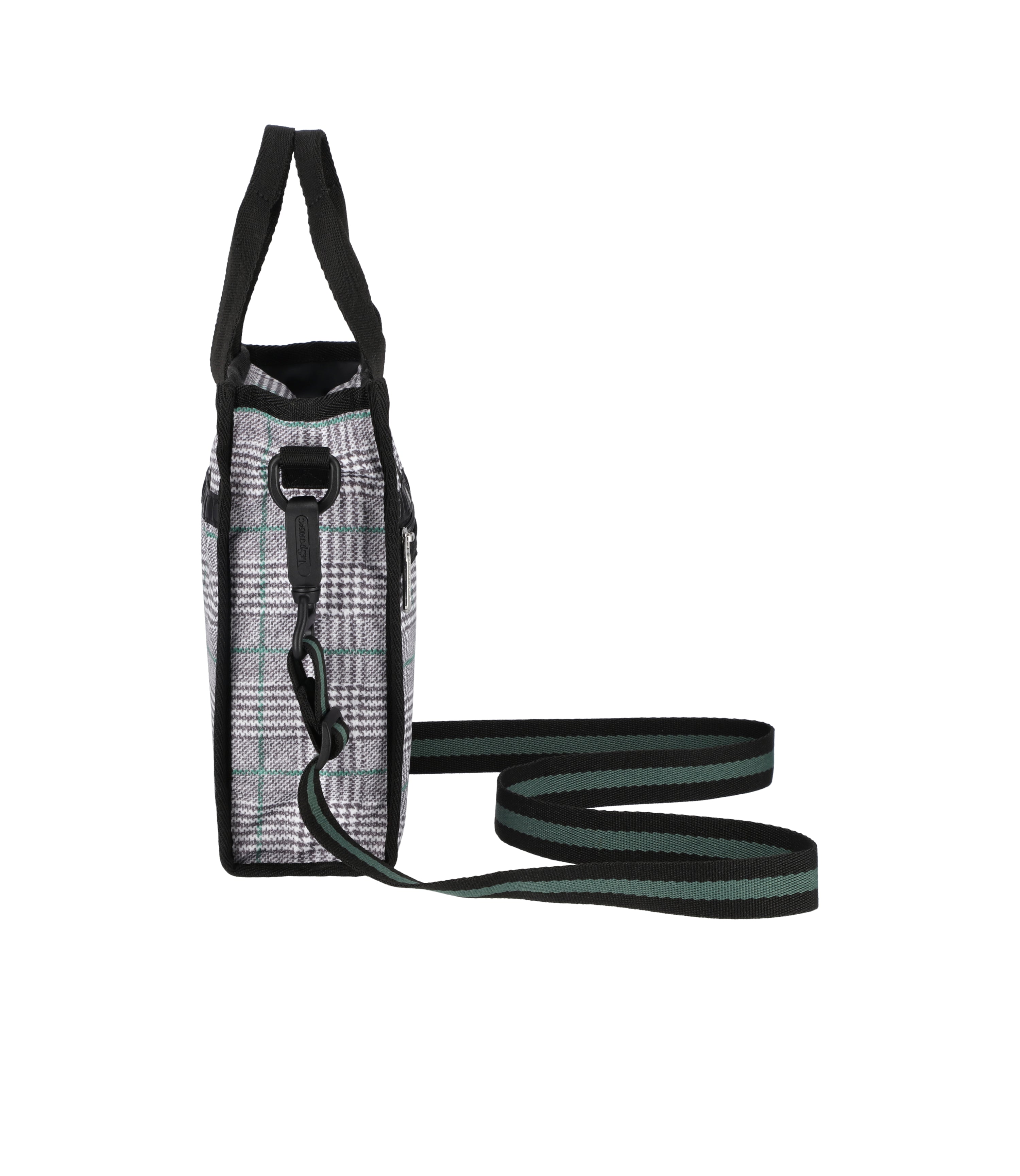 Mini North/South Tote - Gray/Green Check print – LeSportsac