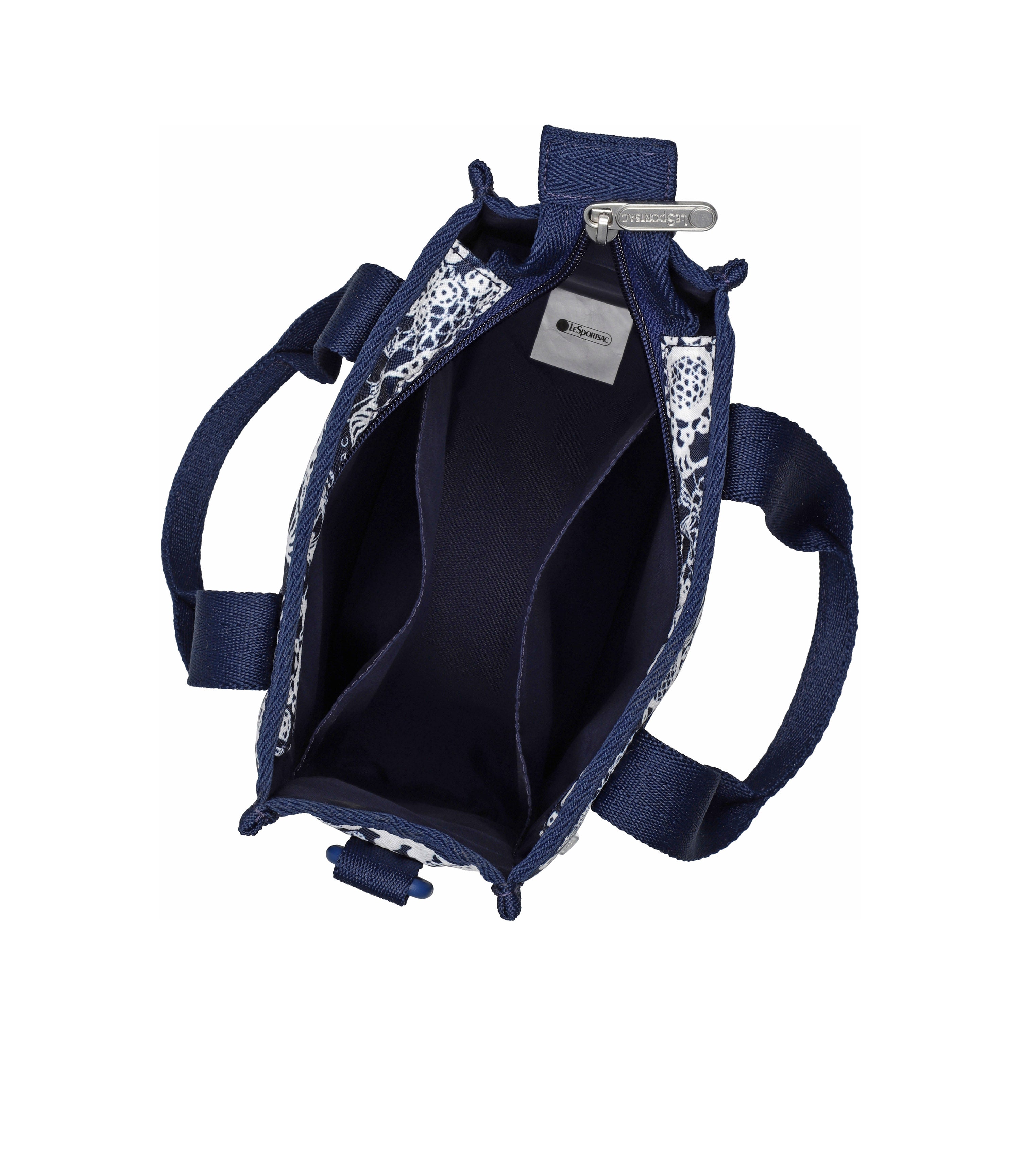 Mini North/South Tote - Floral Lace Navy print – LeSportsac