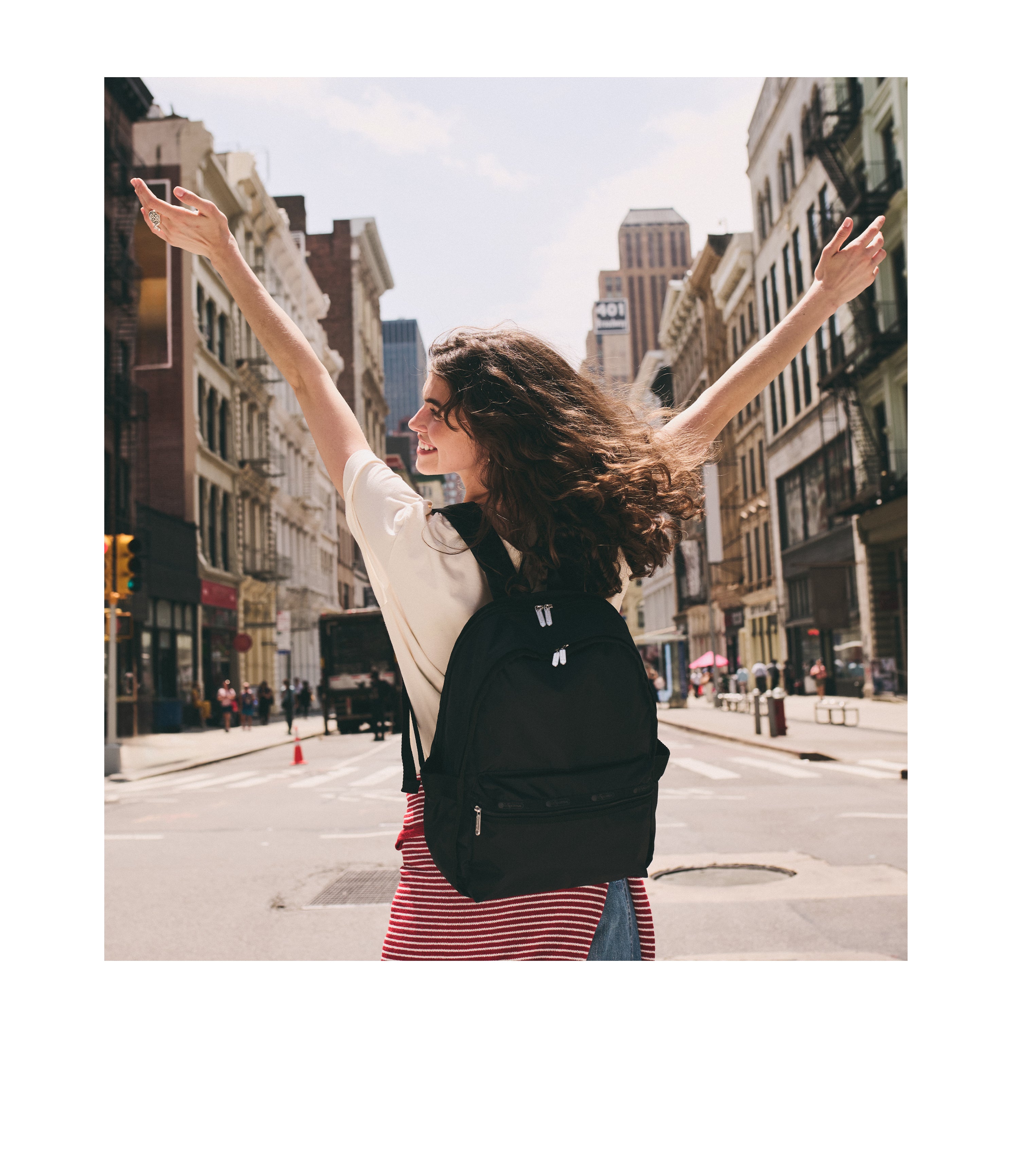 Solid Black Route Backpack | LeSportsac
