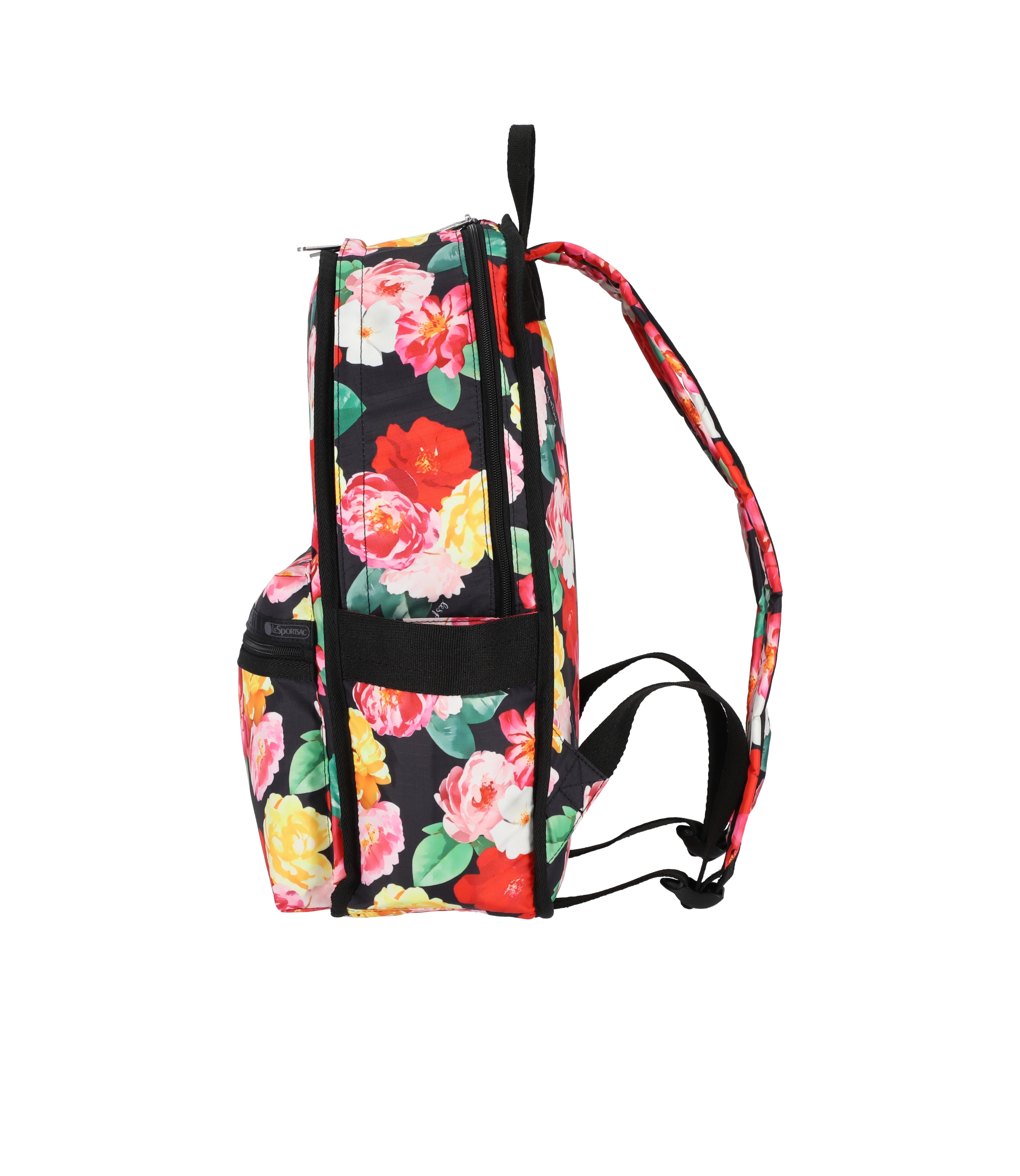 Lesportsac Route Small Backpack in Bright Floral Print Route Backpack - Black Floral Jacquard – LeSportsac main image 3