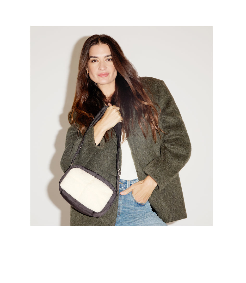 Puffy Sherpa Cube Crossbody - 28591293333552