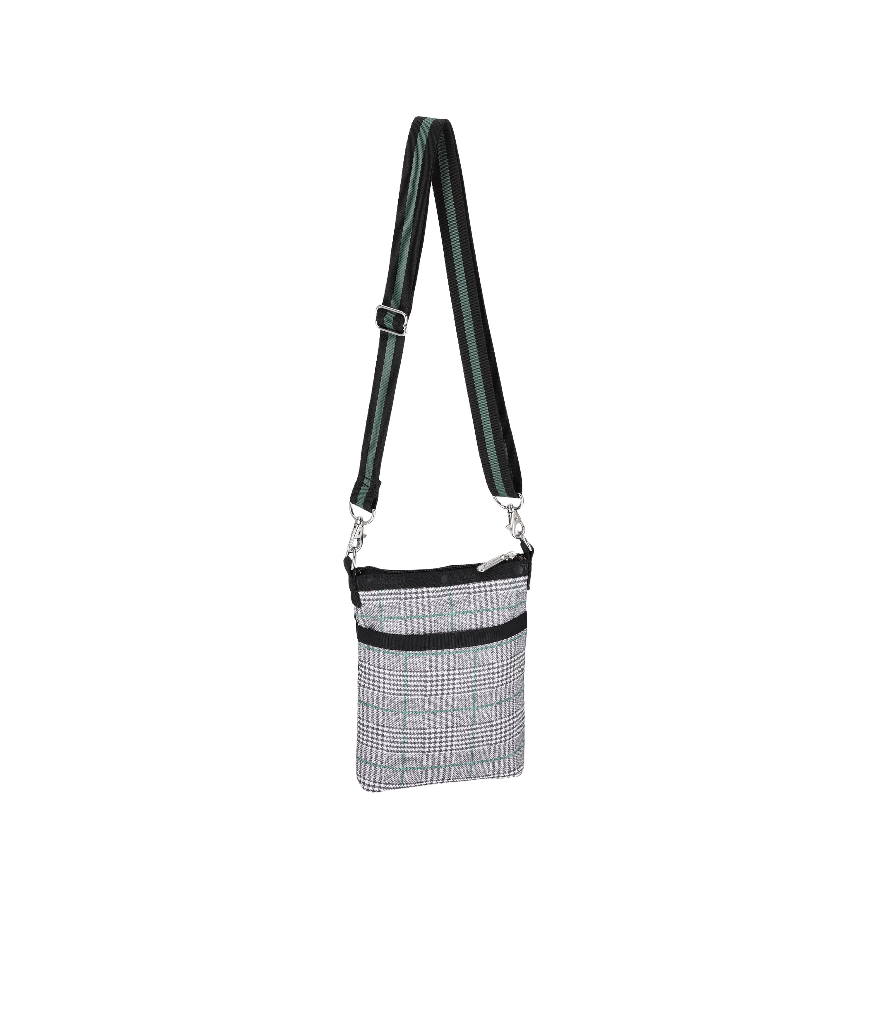 3-Zip Crossbody - Gray/Green Check print – LeSportsac