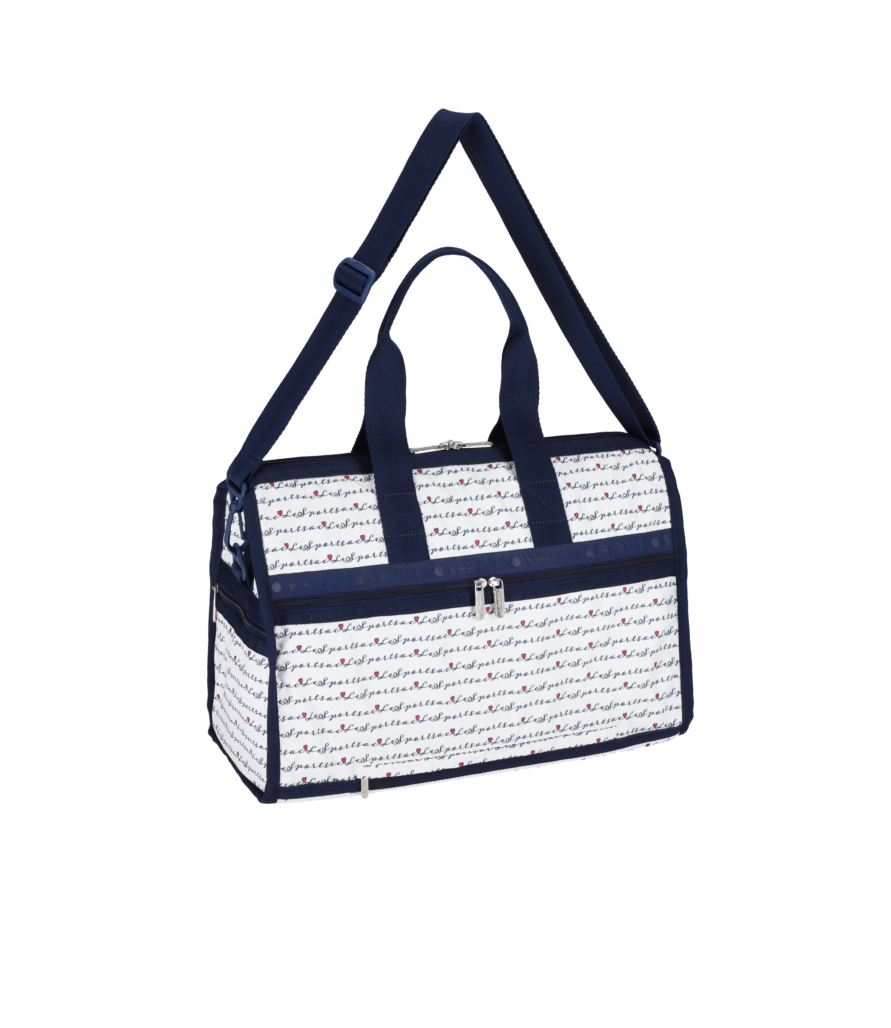 Deluxe Medium Weekender - Marine Logo Border print – LeSportsac