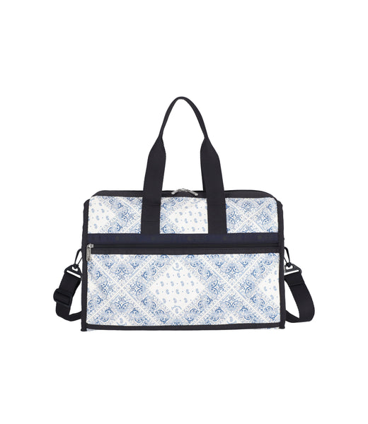【レア】LeSportsac OVER NIGHTER Swarovski Deluxe Large Weekender - The Boroughs Blue print – LeSportsac