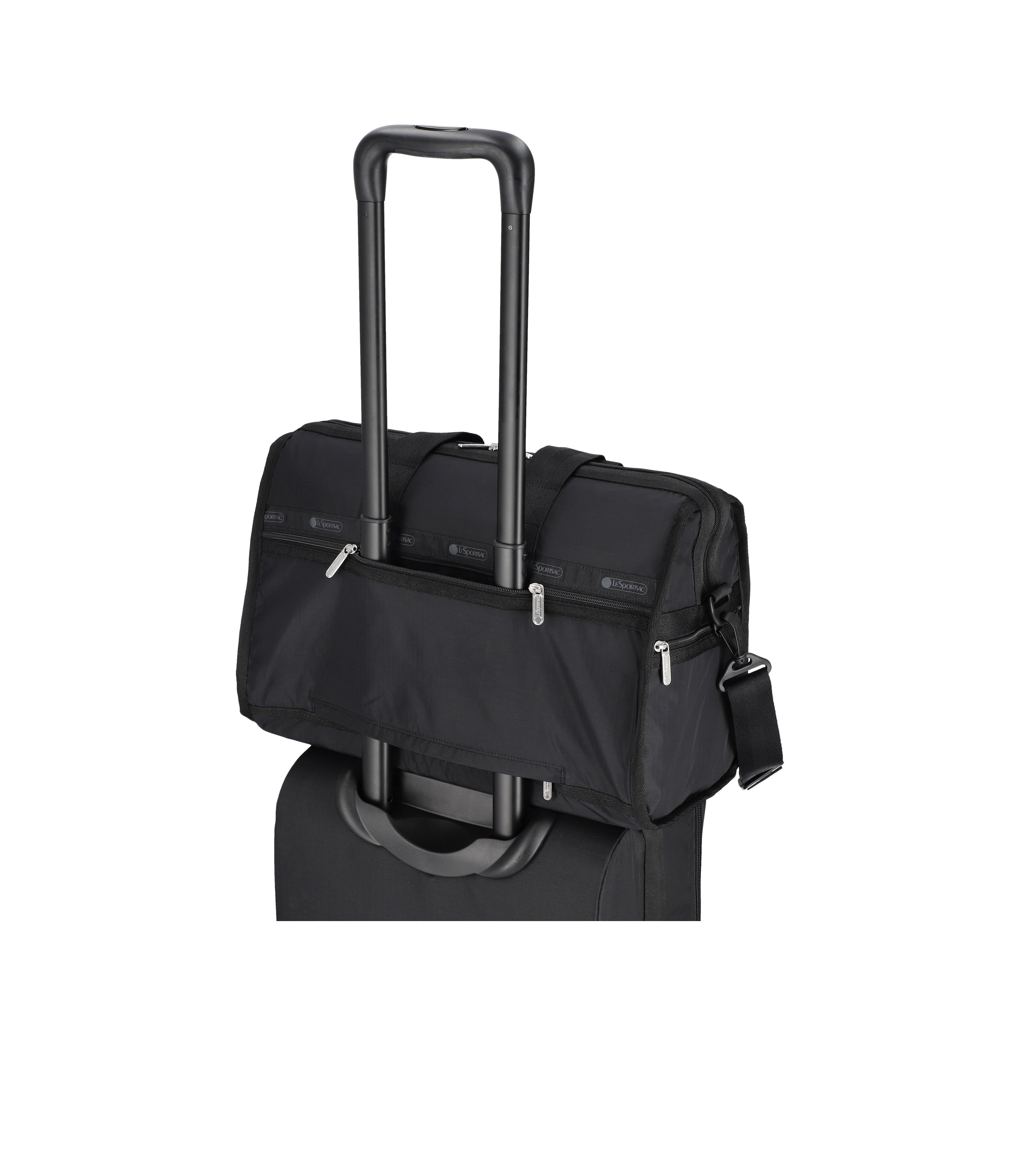 LeSportsac×Ameri DXMED WEEKENDER W/CHRM Black Deluxe Medium Weekender Bag | LeSportsac