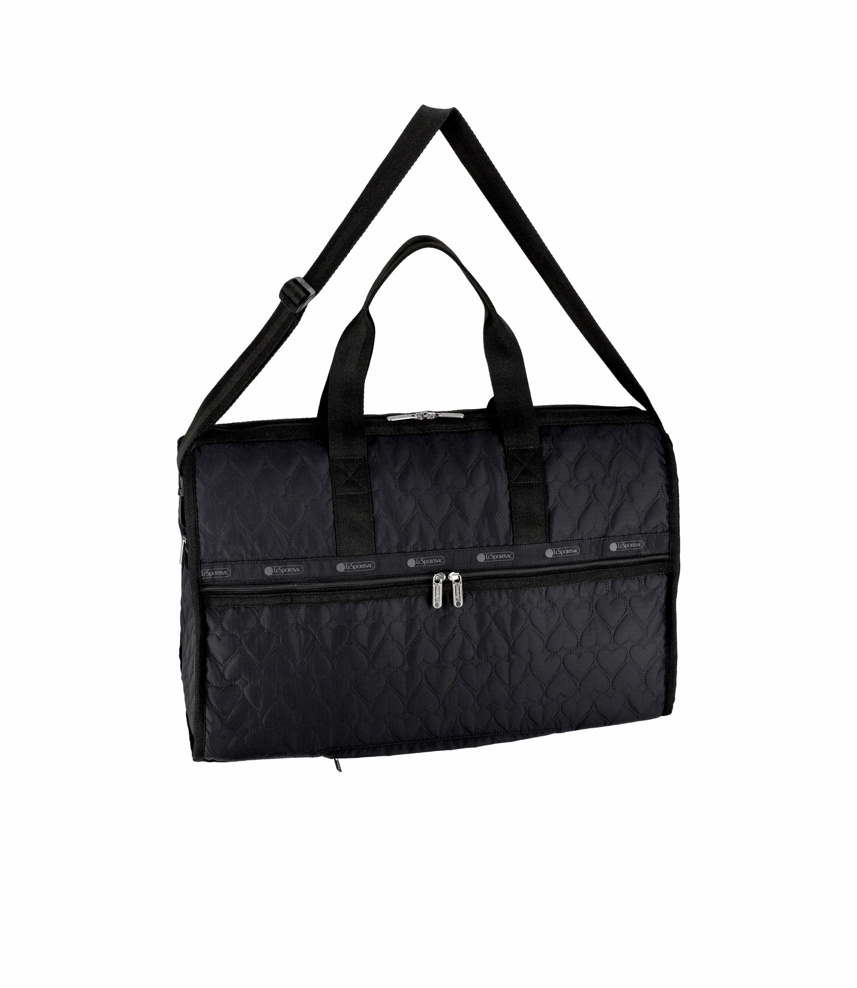 バッグ LESPORTSAC Deluxe Large Weekender - Black Heart Deboss – LeSportsac