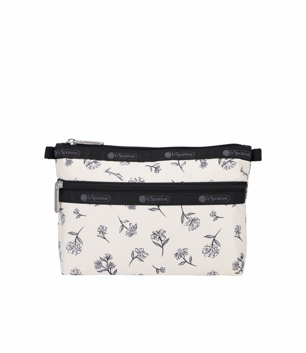 LeSportsac - Accessories - Cosmetic Clutch - Ink Sketched Floral Ivory print