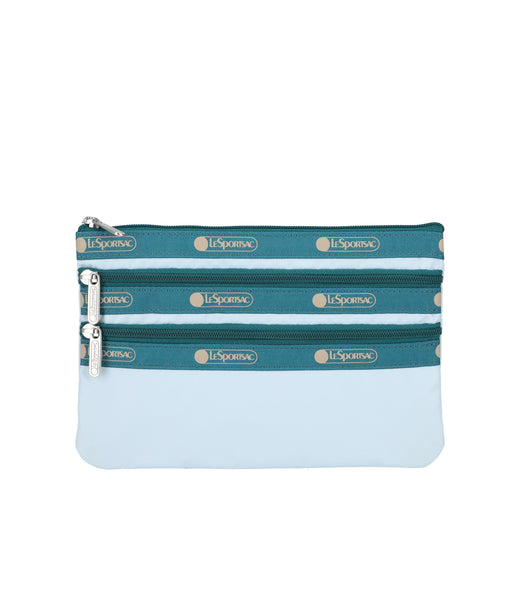 3-Zip Cosmetic - Spectator Clear Sky/Teal – LeSportsac