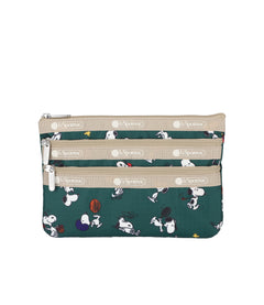 LeSportsac - Accessories - 3-Zip Cosmetic - Snoopy and Woodstock Green