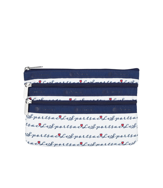 LeSportsac♡3ーZIP COSMETICハリボ Lesportsac 3-Zip Cosmetic Pouch 7158P-E550--Wing On NETshop