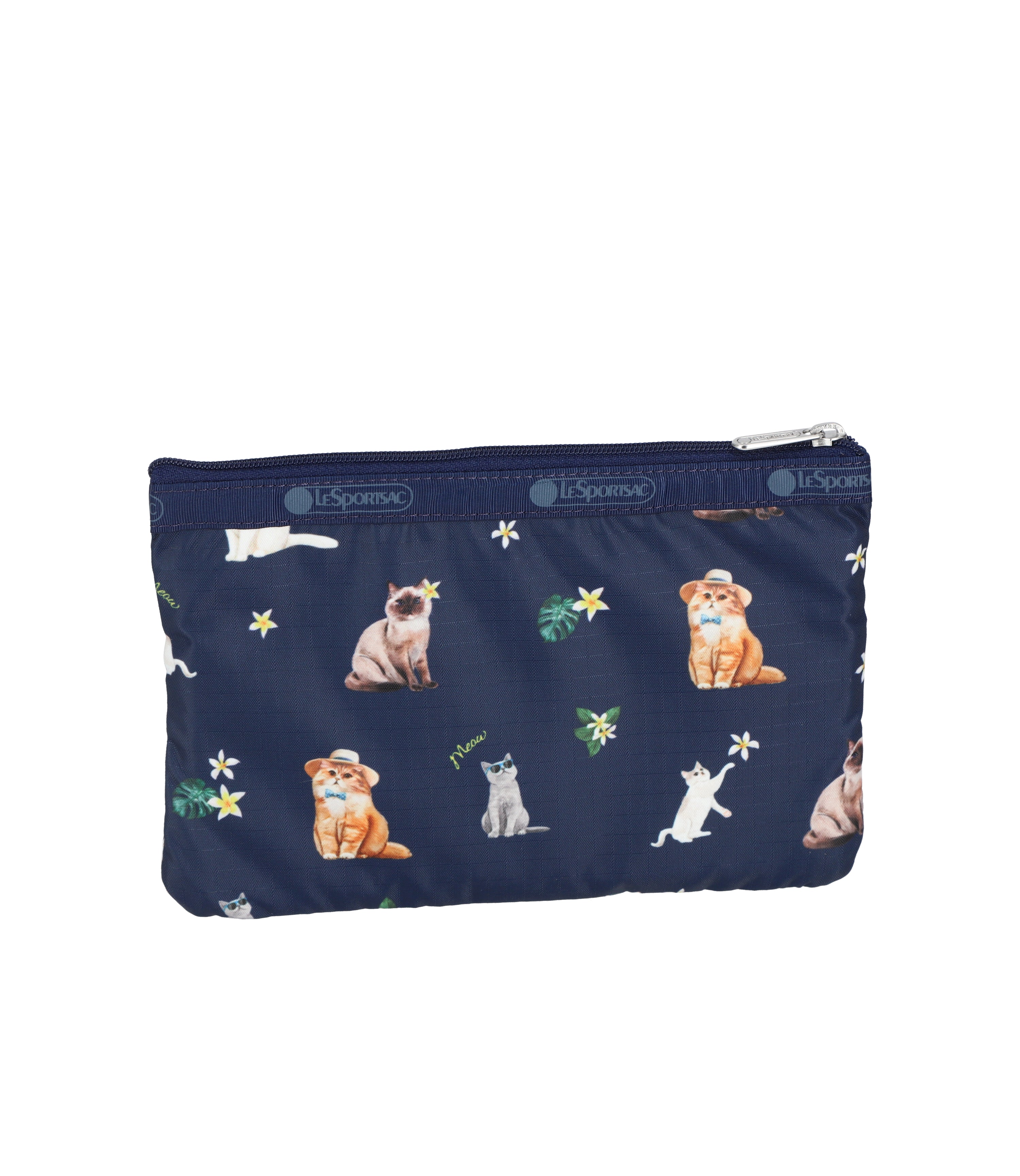 3-Zip Cosmetic - Tropical Meow Cat print – LeSportsac