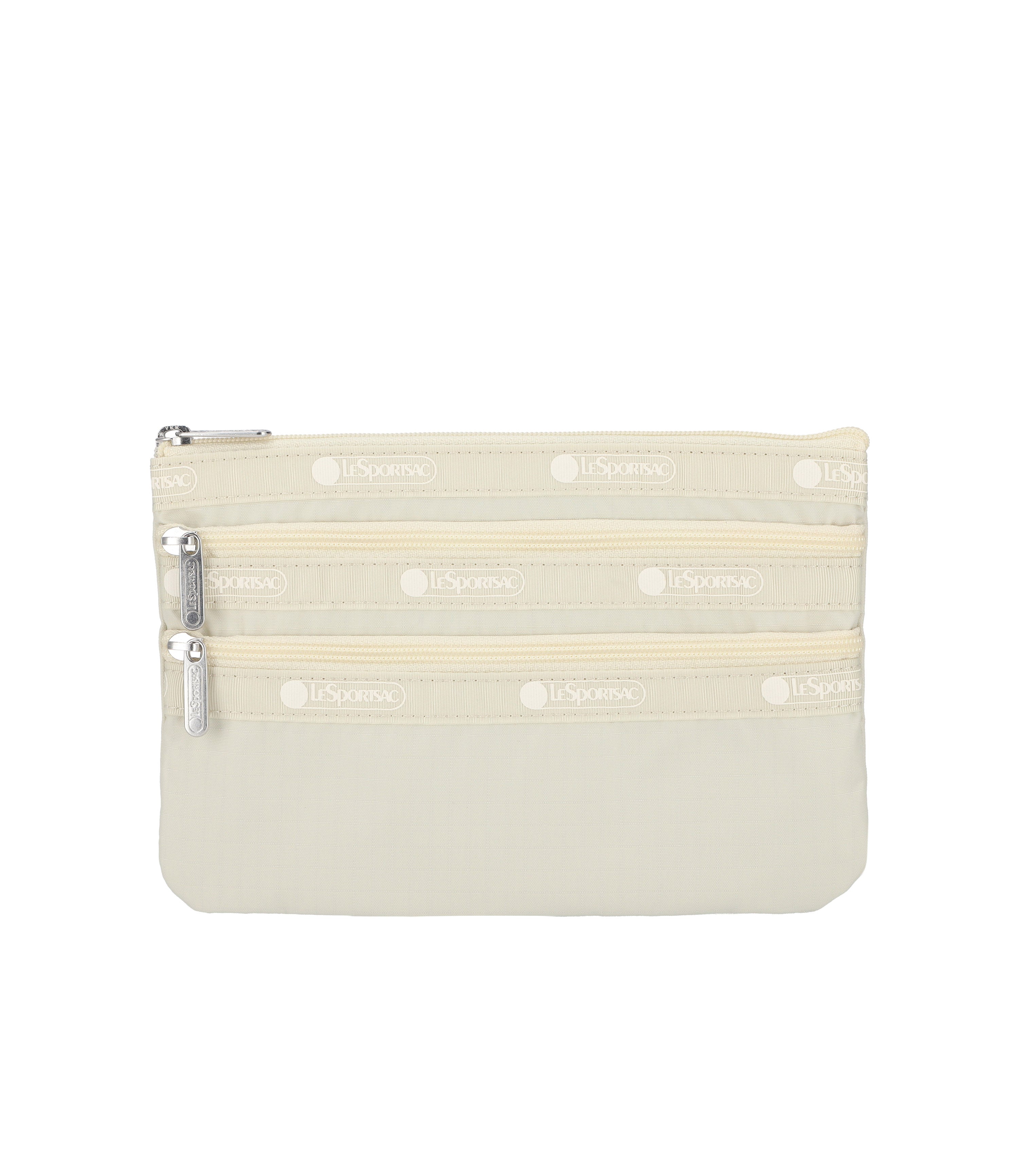 3-Zip Cosmetic - Biscuit Beige solid – LeSportsac