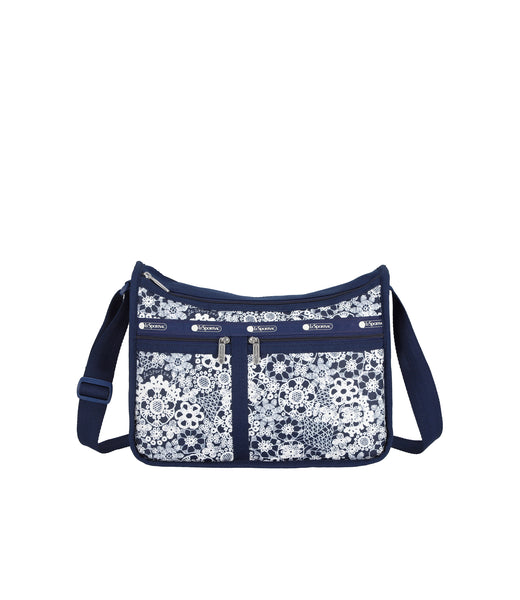 Deluxe Everyday Bag - Floral Lace Navy print – LeSportsac