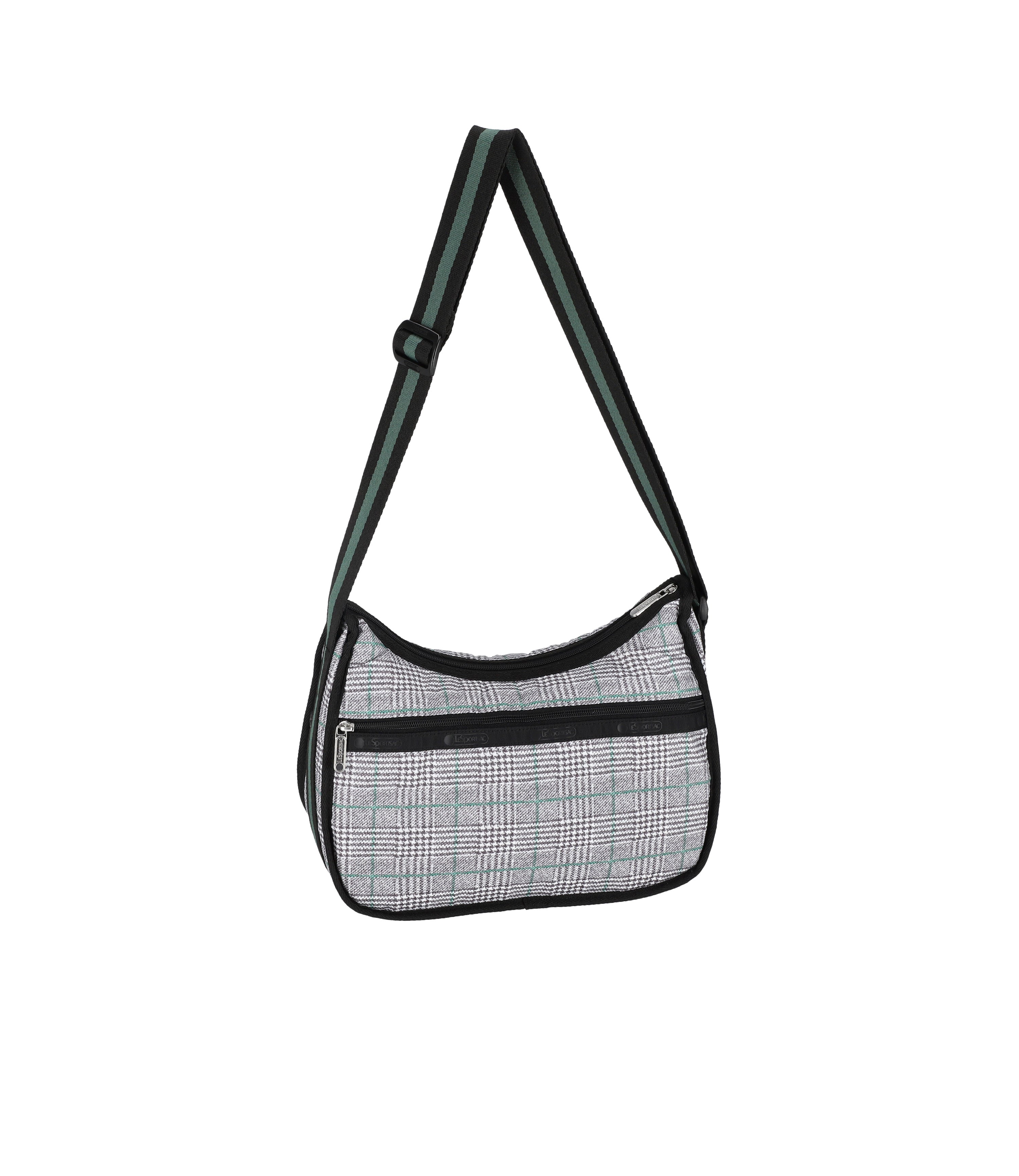 Classic Hobo - Gray/Green Check print – LeSportsac