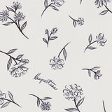 Ink Sketched Floral Ivory print