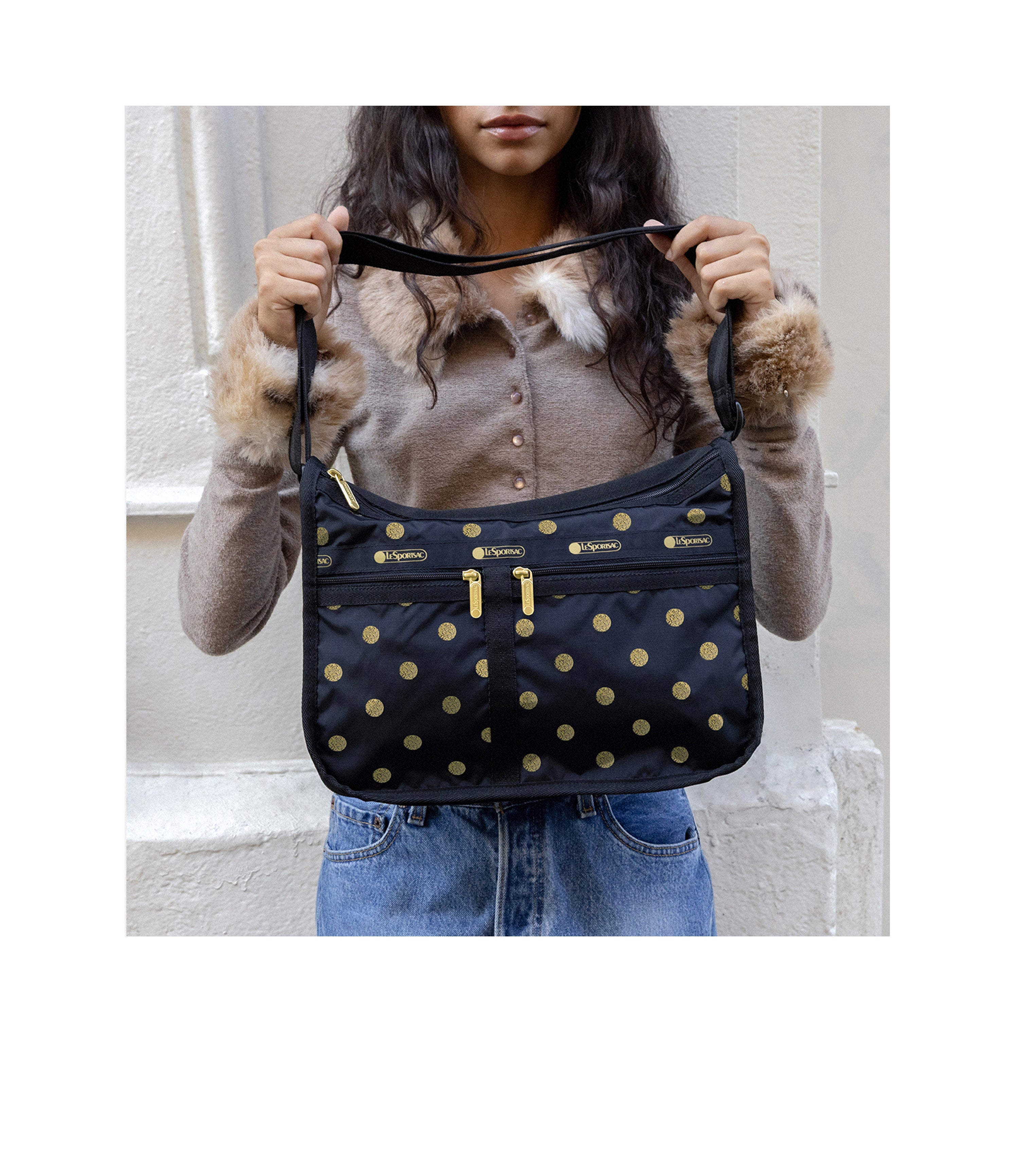 Deluxe Everyday Bag - Gold Glitter Dots print – LeSportsac