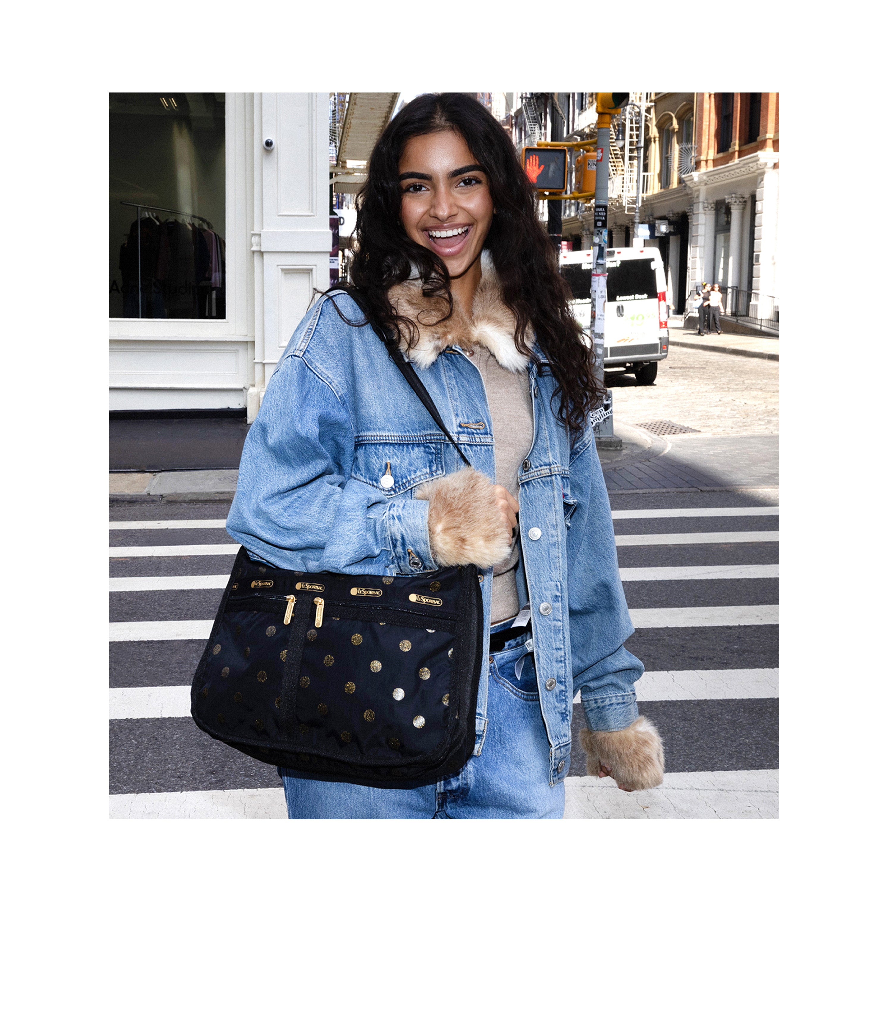 Deluxe Everyday Bag - Gold Glitter Dots print – LeSportsac