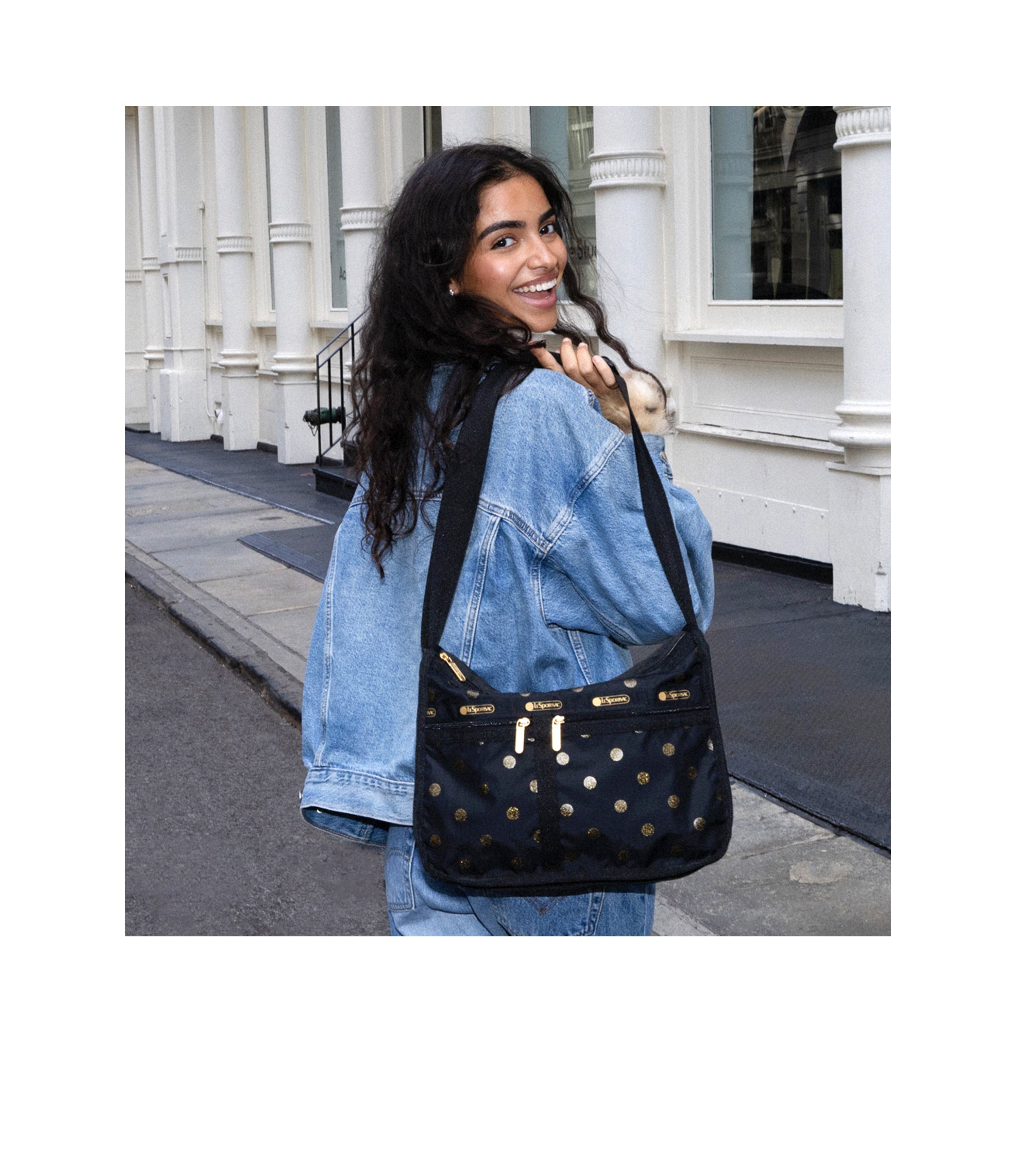 Deluxe Everyday Bag - Gold Glitter Dots print – LeSportsac