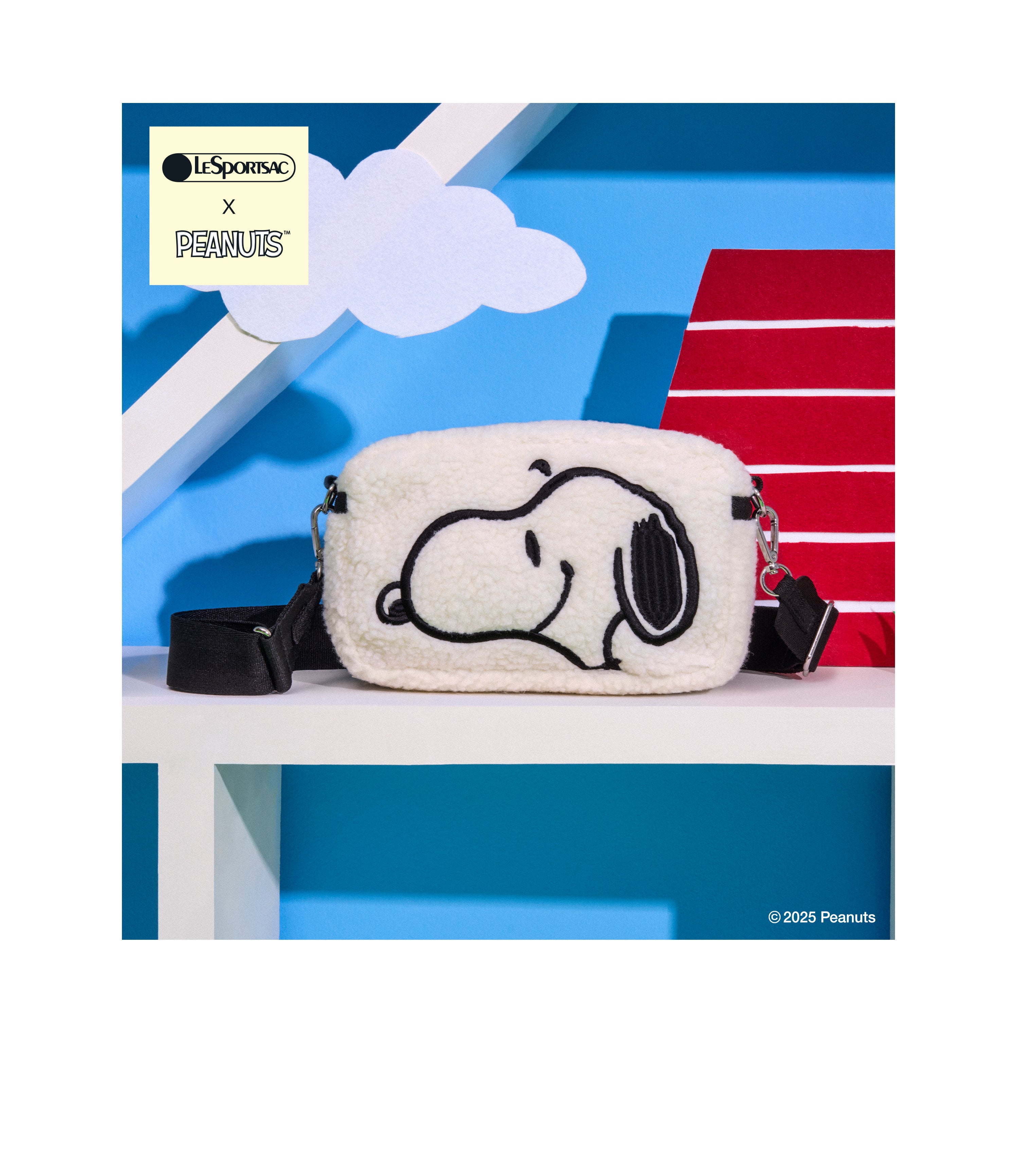 East/West Mobile Crossbody - Cozy Snoopy White – LeSportsac