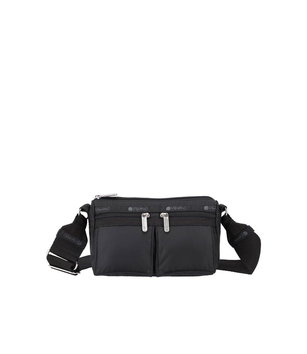 East/West Double Pocket Bag - Black solid – LeSportsac