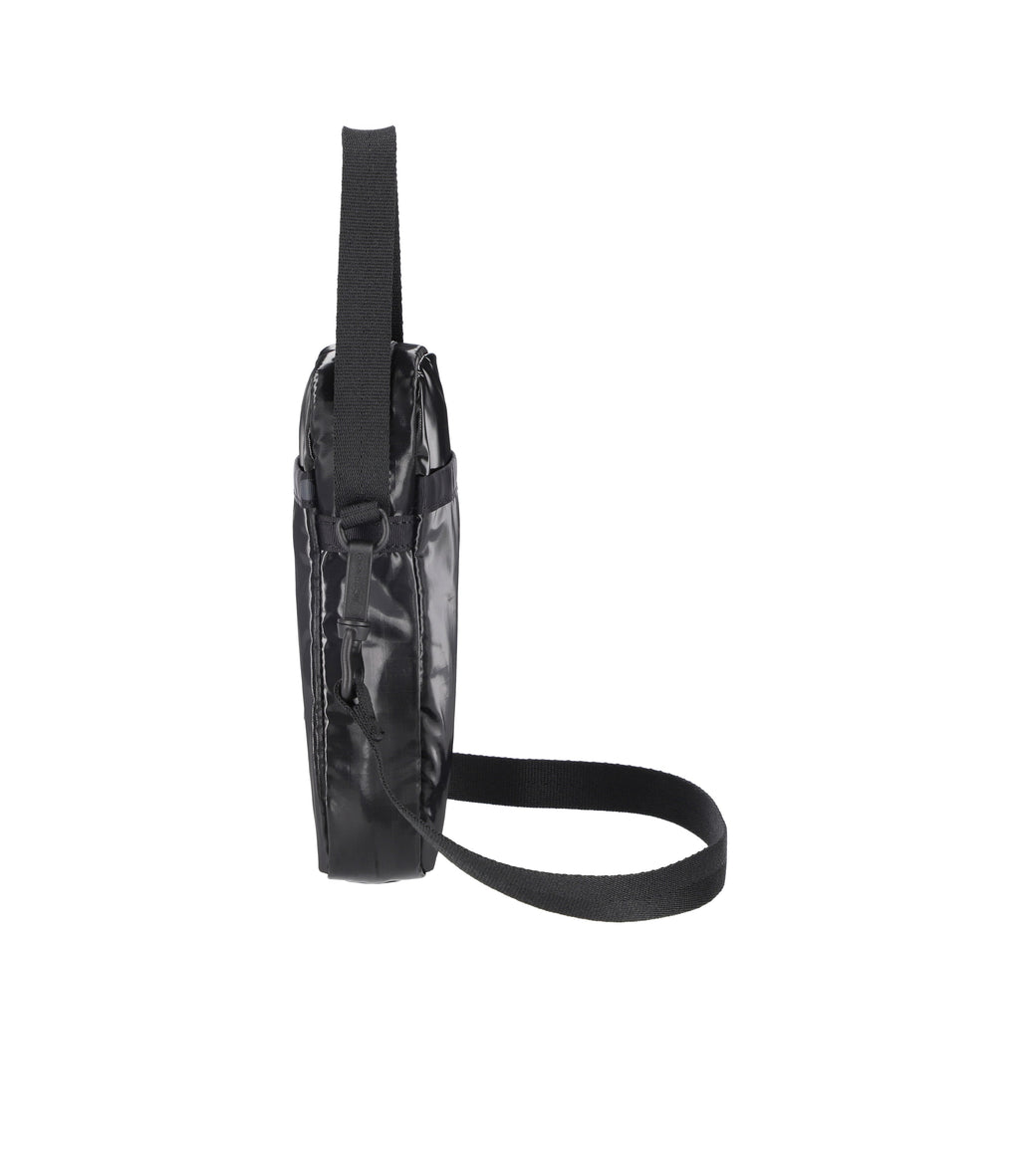 Black LEATHER MEN'S Small Belt Pouch Mini Side bag Vertical Phone Bag