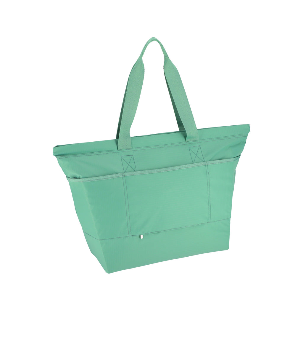 Carlin Zip Top Tote Bag Sage Green solid LeSportsac