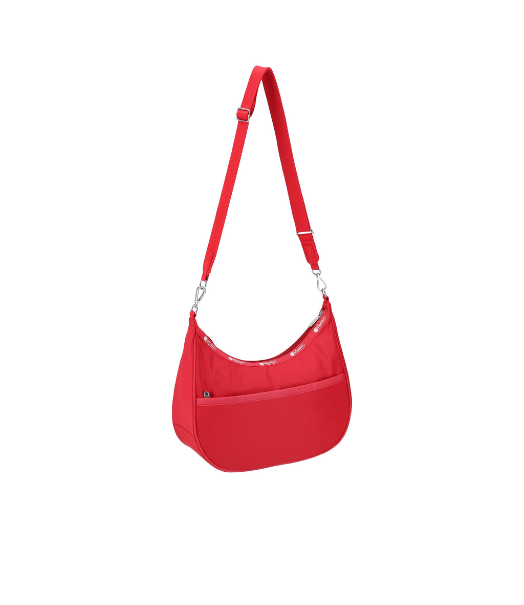 Calvin Klein Max Top Zipper Shoulder Bag in Red