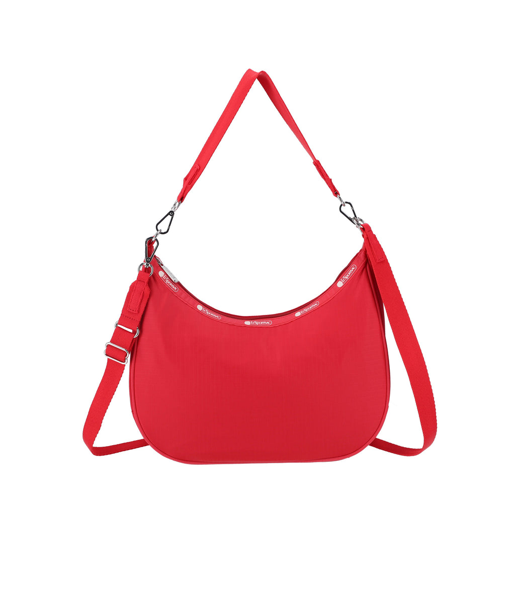 Calvin Klein Max Top Zipper Shoulder Bag in Red