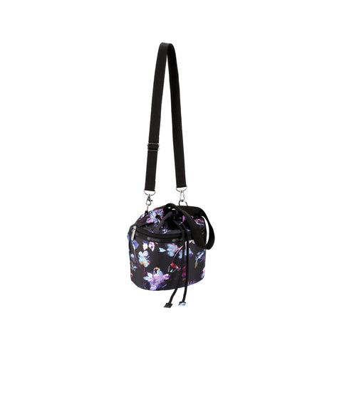 Black Floral Tall Dome Satchel Bag Set