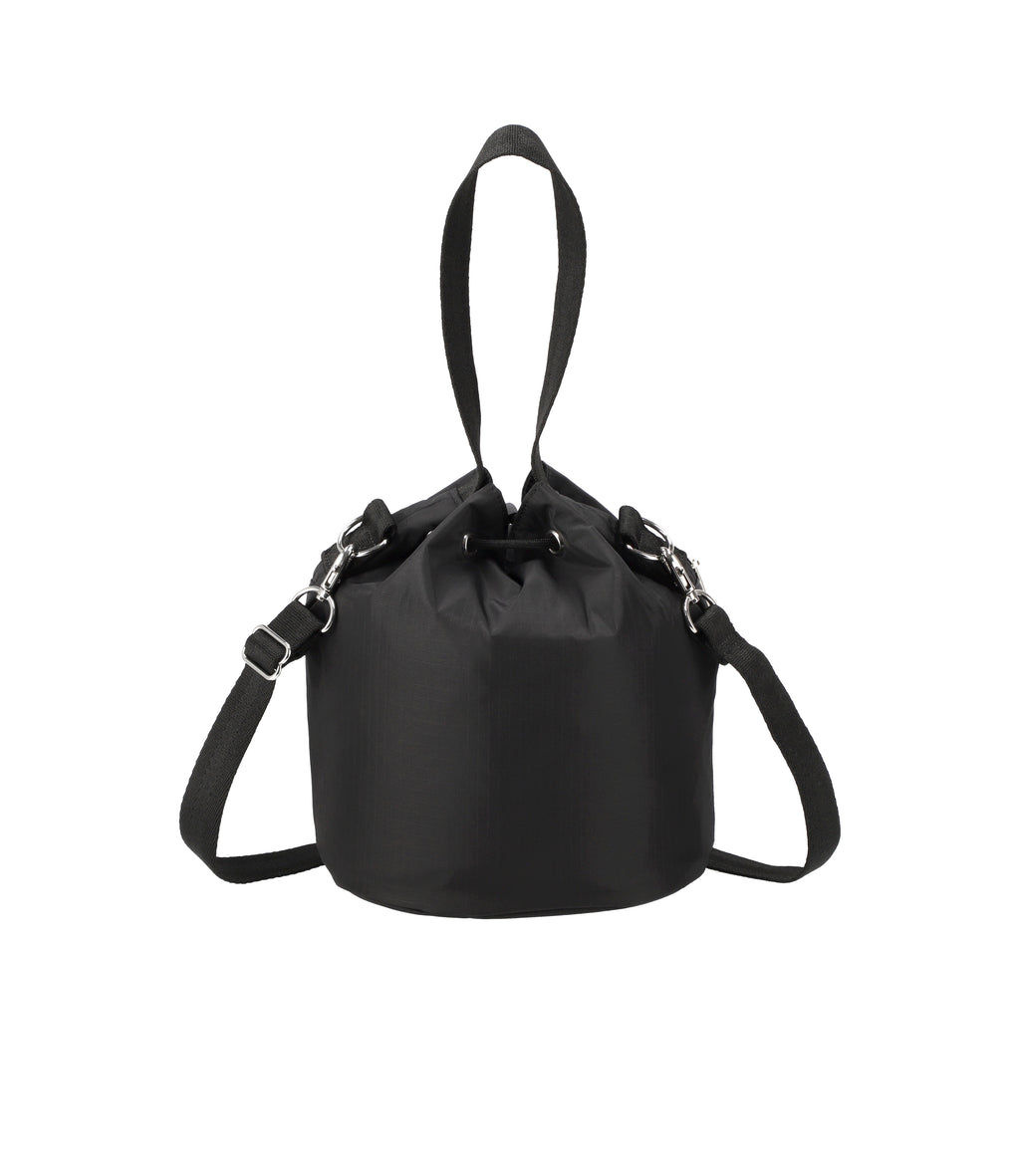 Drawstring Bucket Bag - Black solid – LeSportsac