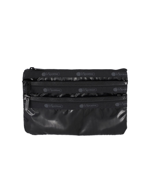 Shiny Black 3-Zip Cosmetic | LeSportsac